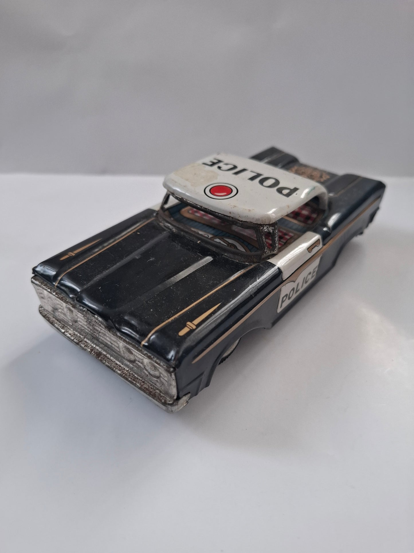 Collectable Police Patrol Car Japan Tin metal Vintage Detailed Lithograph 1960 Rare