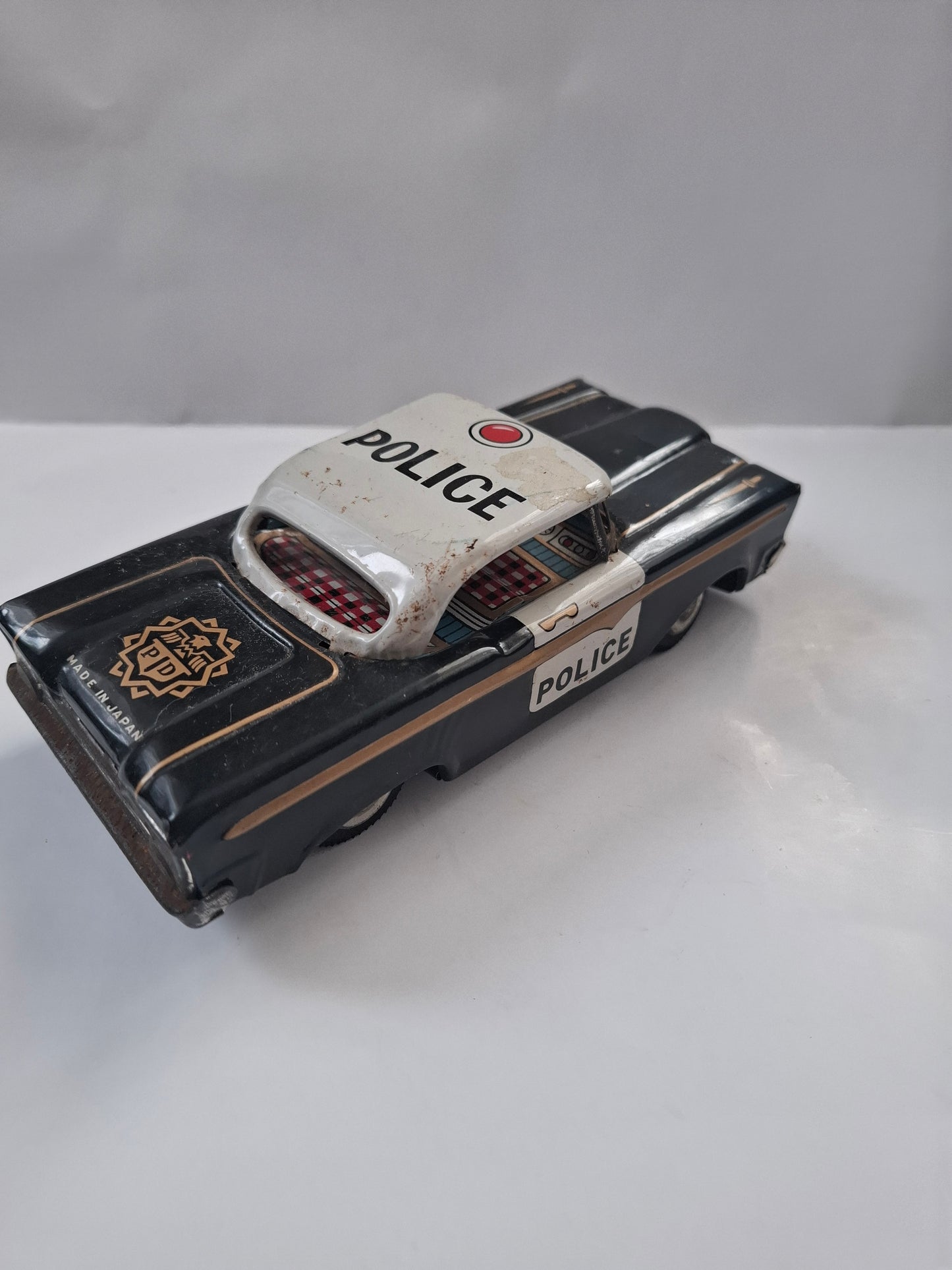 Collectable Police Patrol Car Japan Tin metal Vintage Detailed Lithograph 1960 Rare