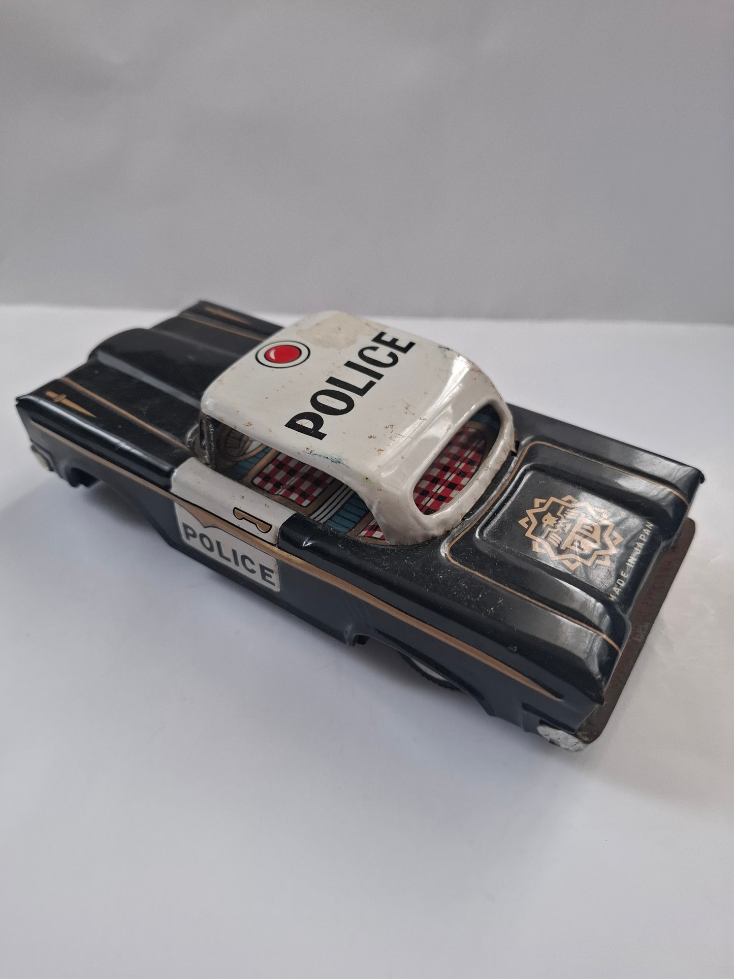 Collectable Police Patrol Car Japan Tin metal Vintage Detailed Lithograph 1960 Rare