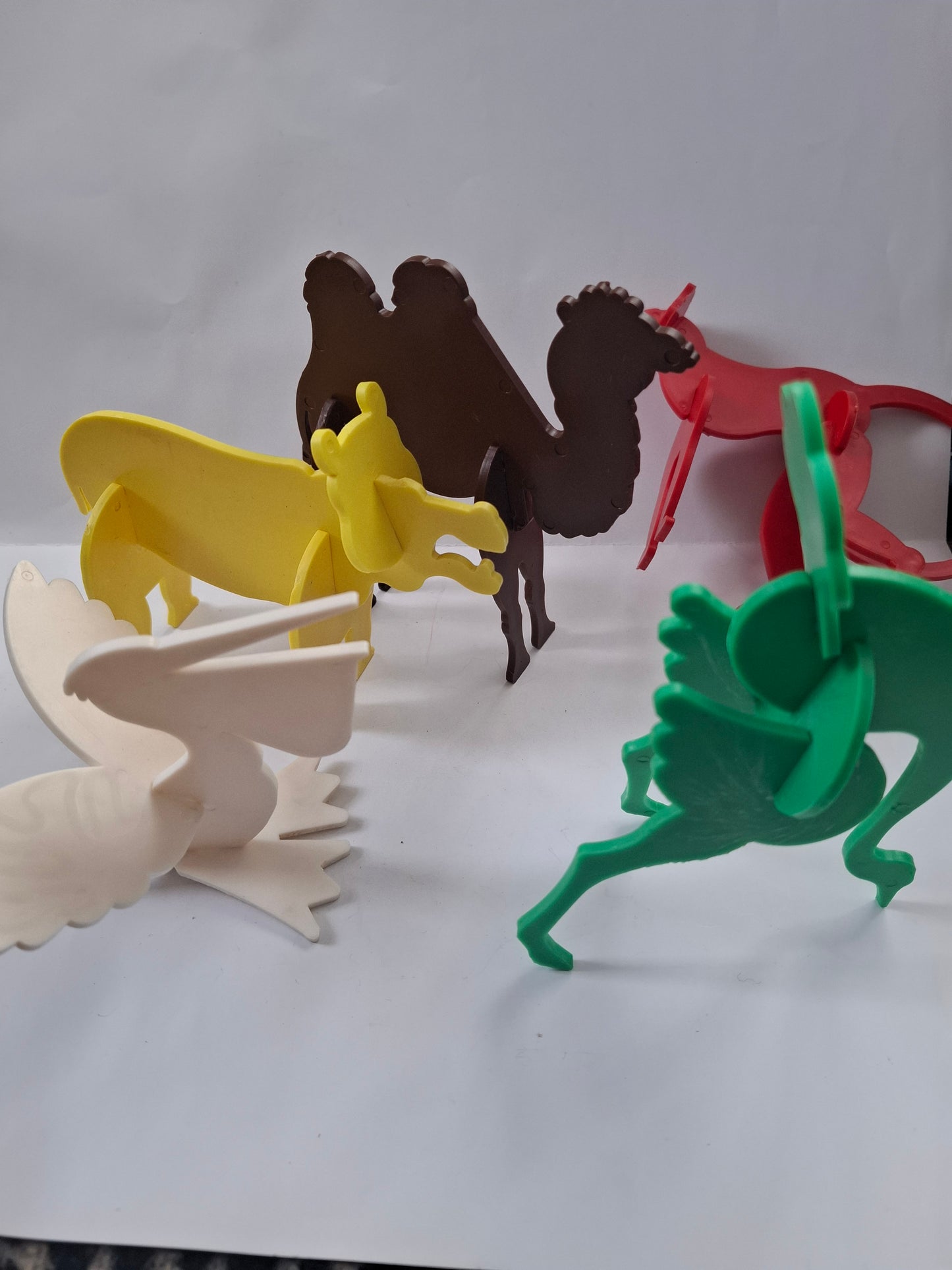 Vintage Game Zoo set Nr.2 of 5 animals- Sort My Tiles Zoo - Puzzle ZOO kit - Game - Puzzle for kids - Funny game