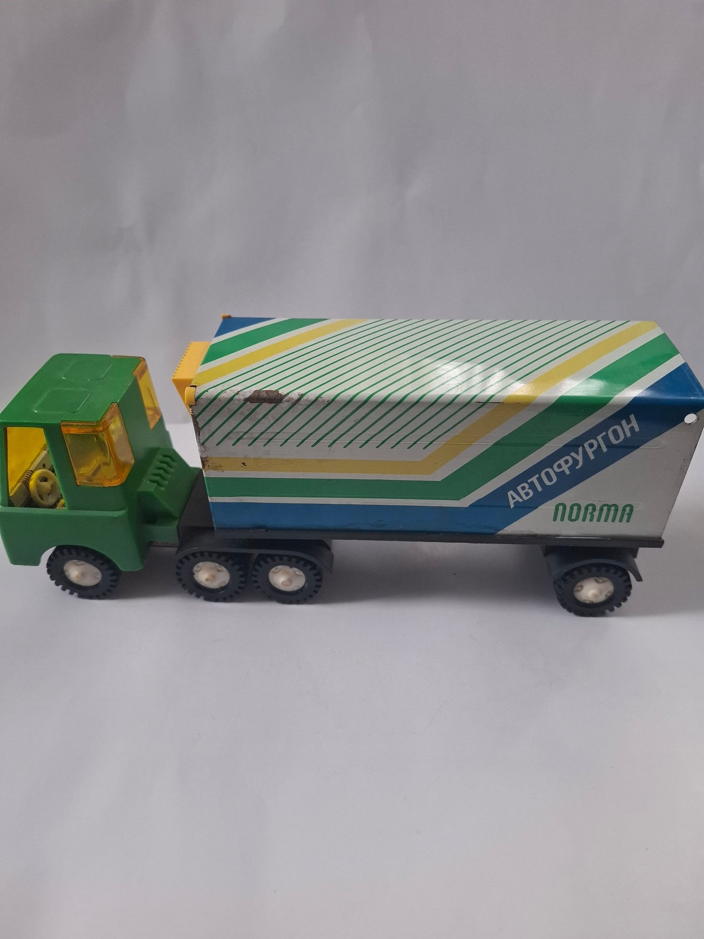 Vintage Rare Norma Tallinn USSR Metal Tin Toy Truck and Trailer 70s