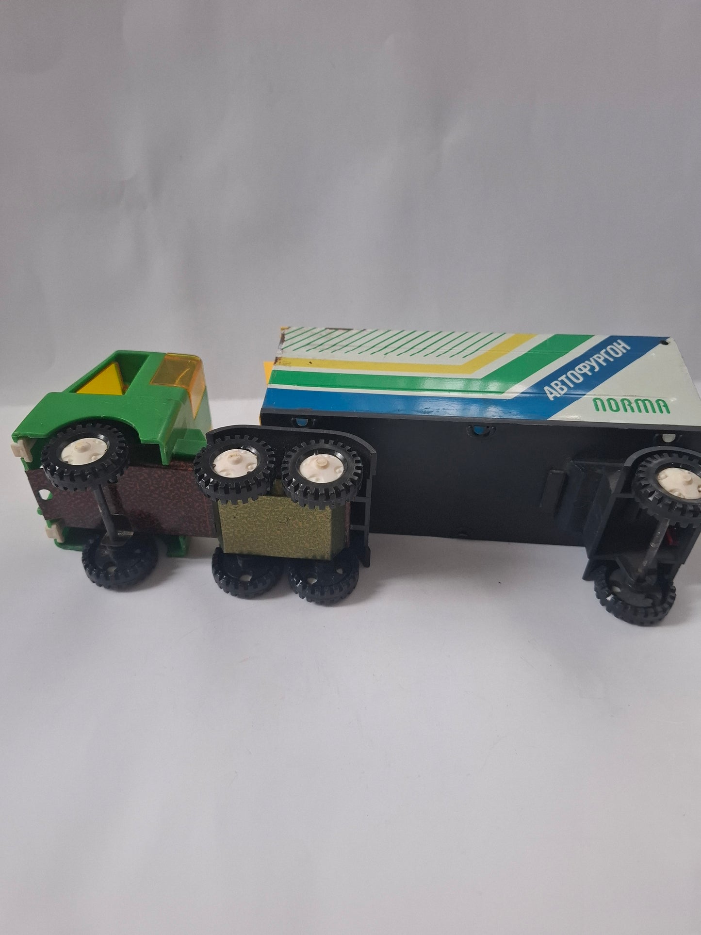 Vintage Rare Norma Tallinn USSR Metal Tin Toy Truck and Trailer 70s