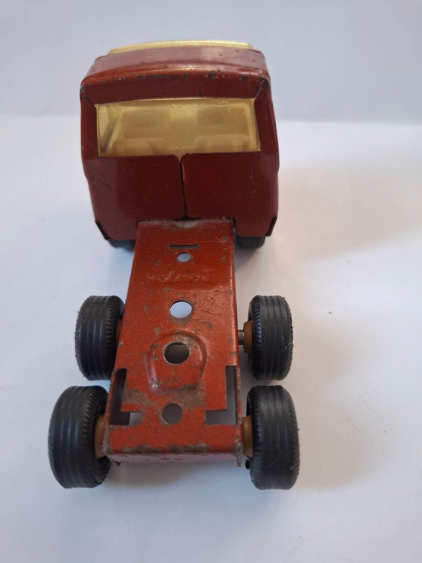 Vintage 1970's Tiny Tonka Toy Pressed Steel Semi Tractor Truck Metallic Brown