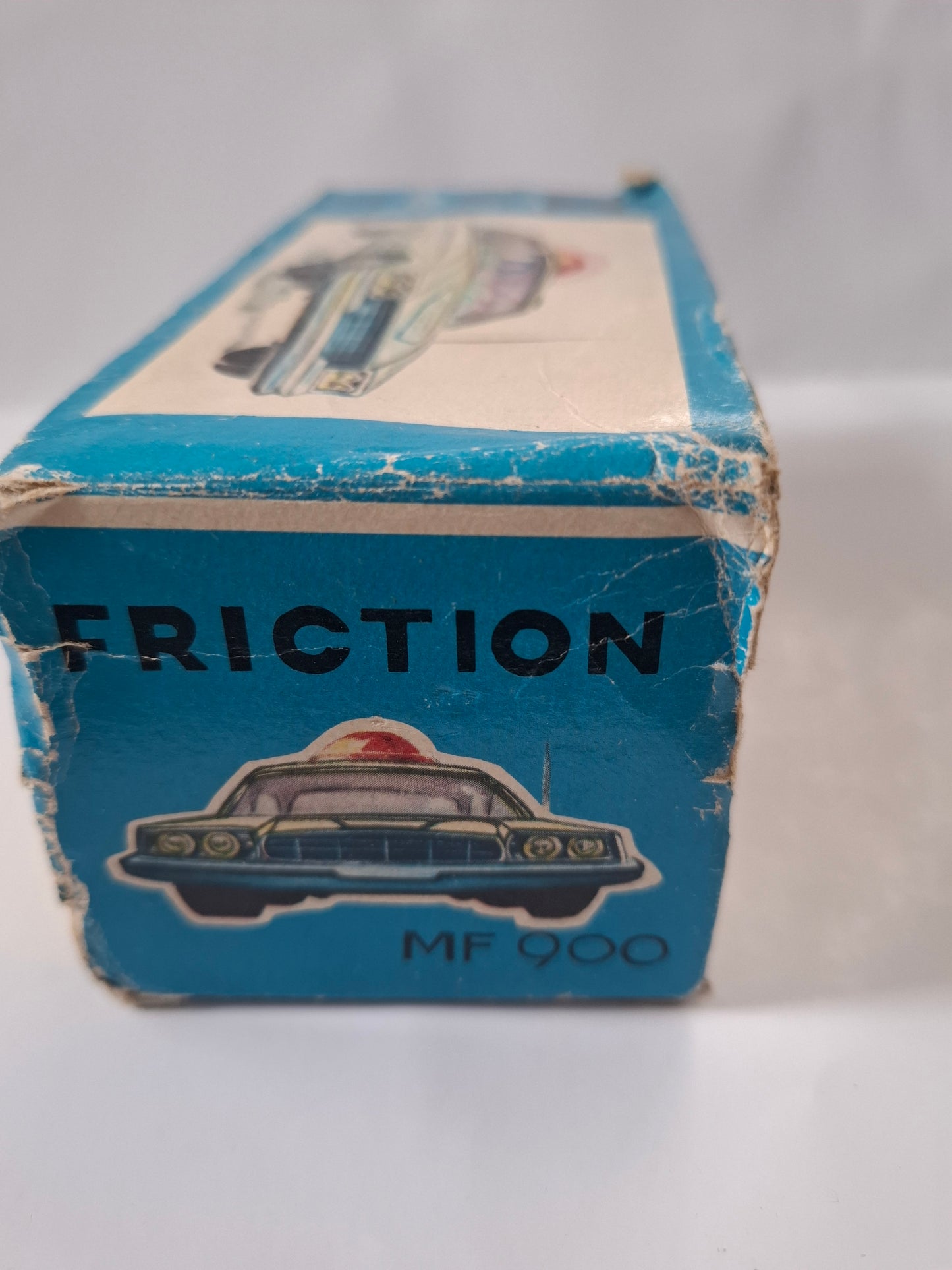 Rare Vintage 1970s Chinese Tinplate Police Car – Collectible Friction Toy (MF 900)