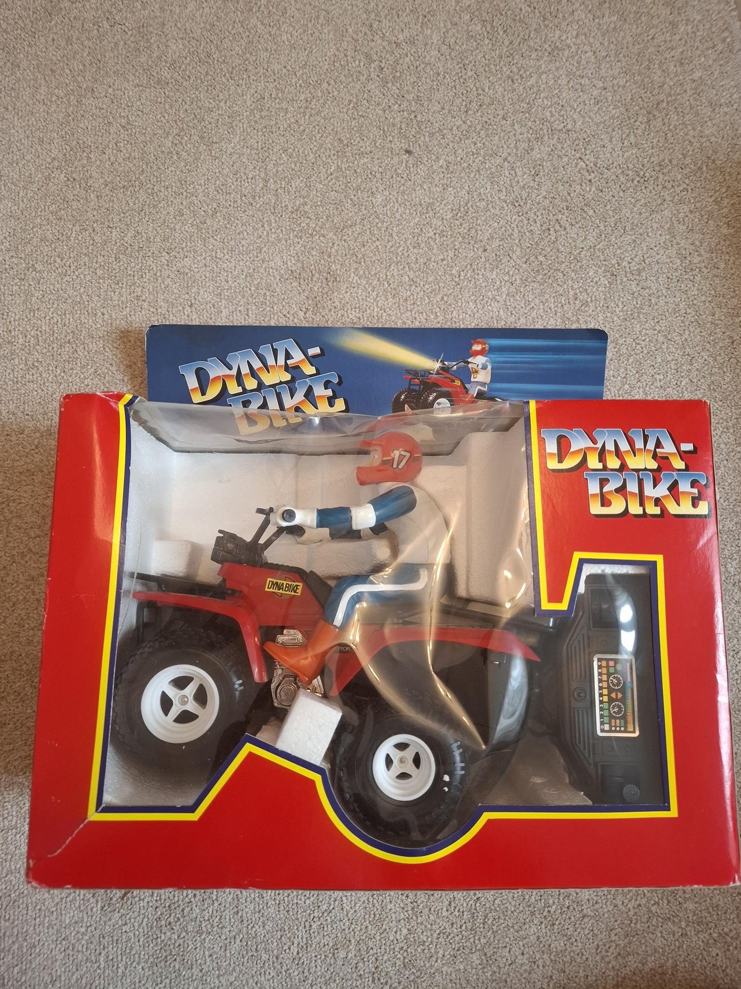 Vintage 80s - New Zee Toys Dyna Bike 4 wheeler remote controlled Hong Kong -original box