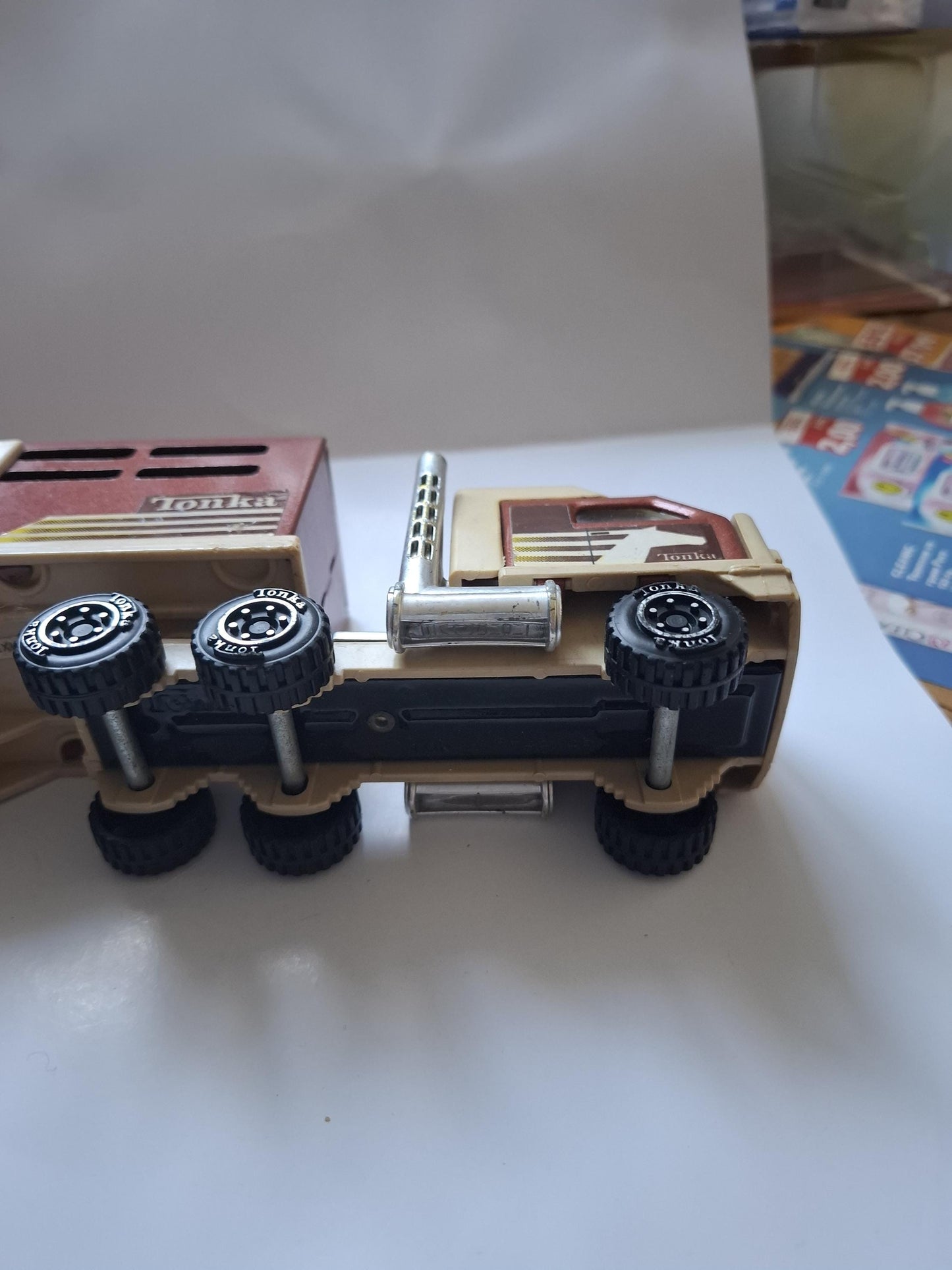 Vintage 1980 Tonka Cattle/Horse Truck + Semi Truck - made in Mexico
