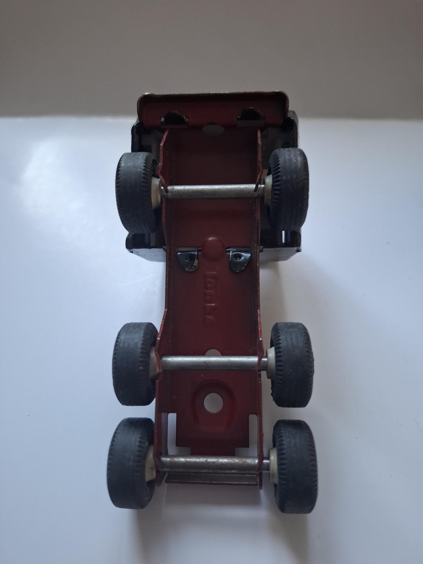 Vintage metal Tiny Tonka truck from the 80s + flatbed trailer