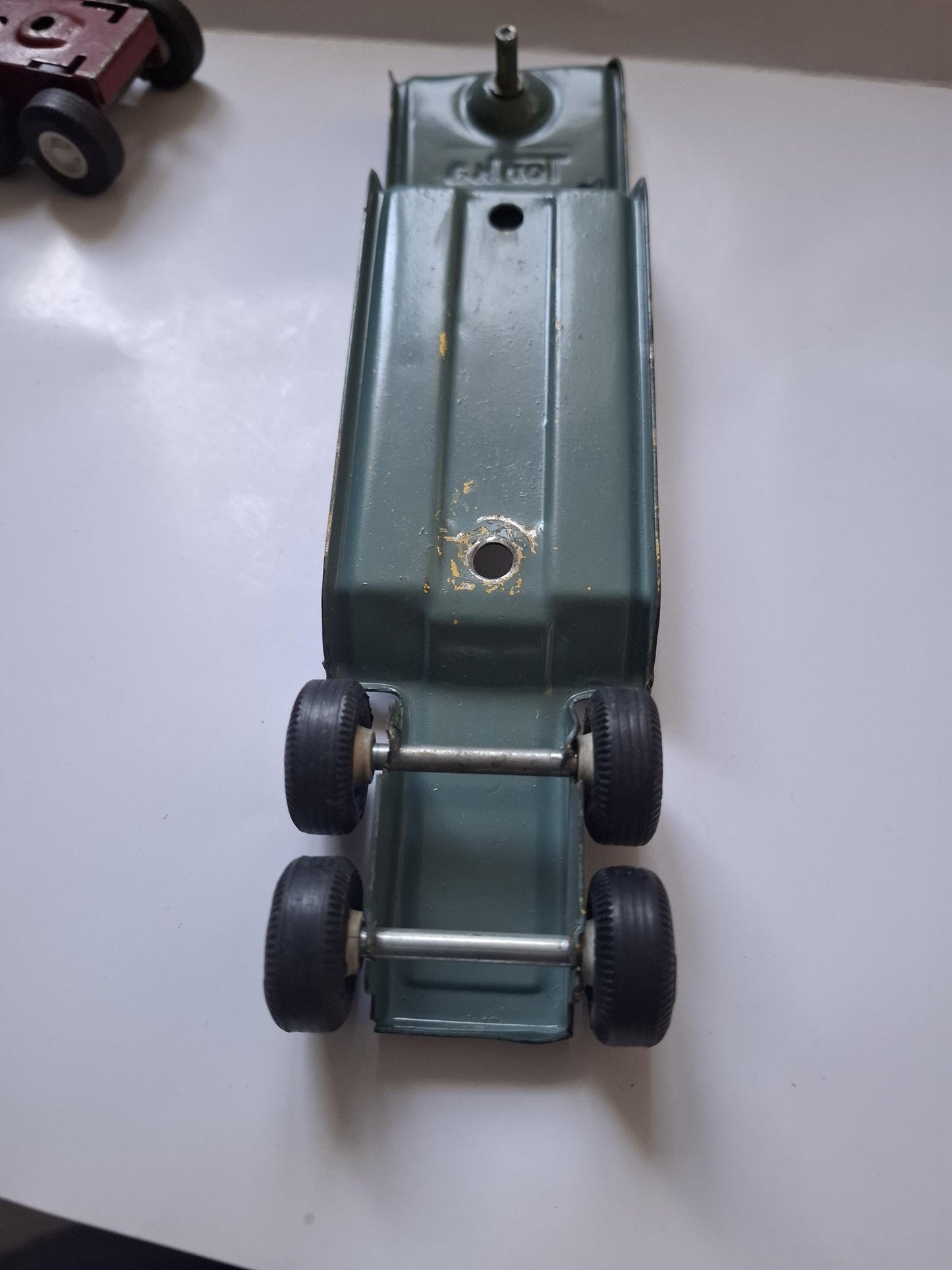 Vintage metal Tiny Tonka truck from the 80s + flatbed trailer