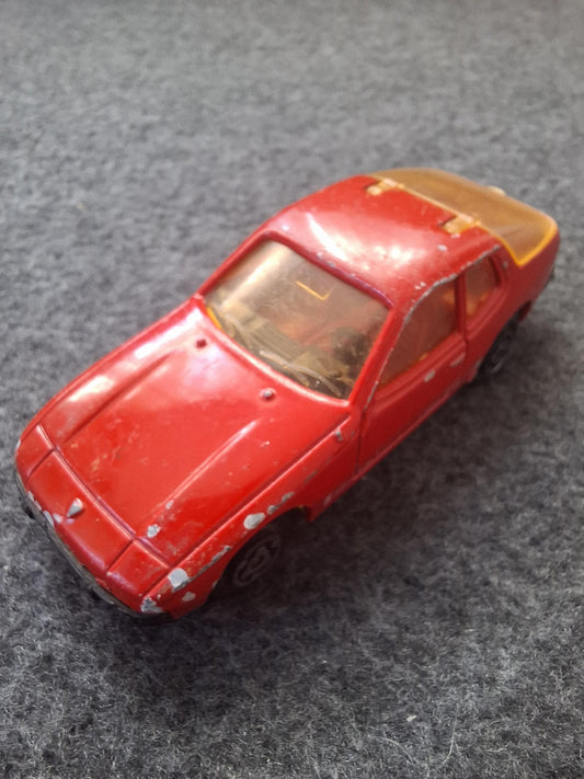 Vintage Diecast car Majorette Porsche 924 Red No.247 1:60 Made in France - Opening Hatchback France