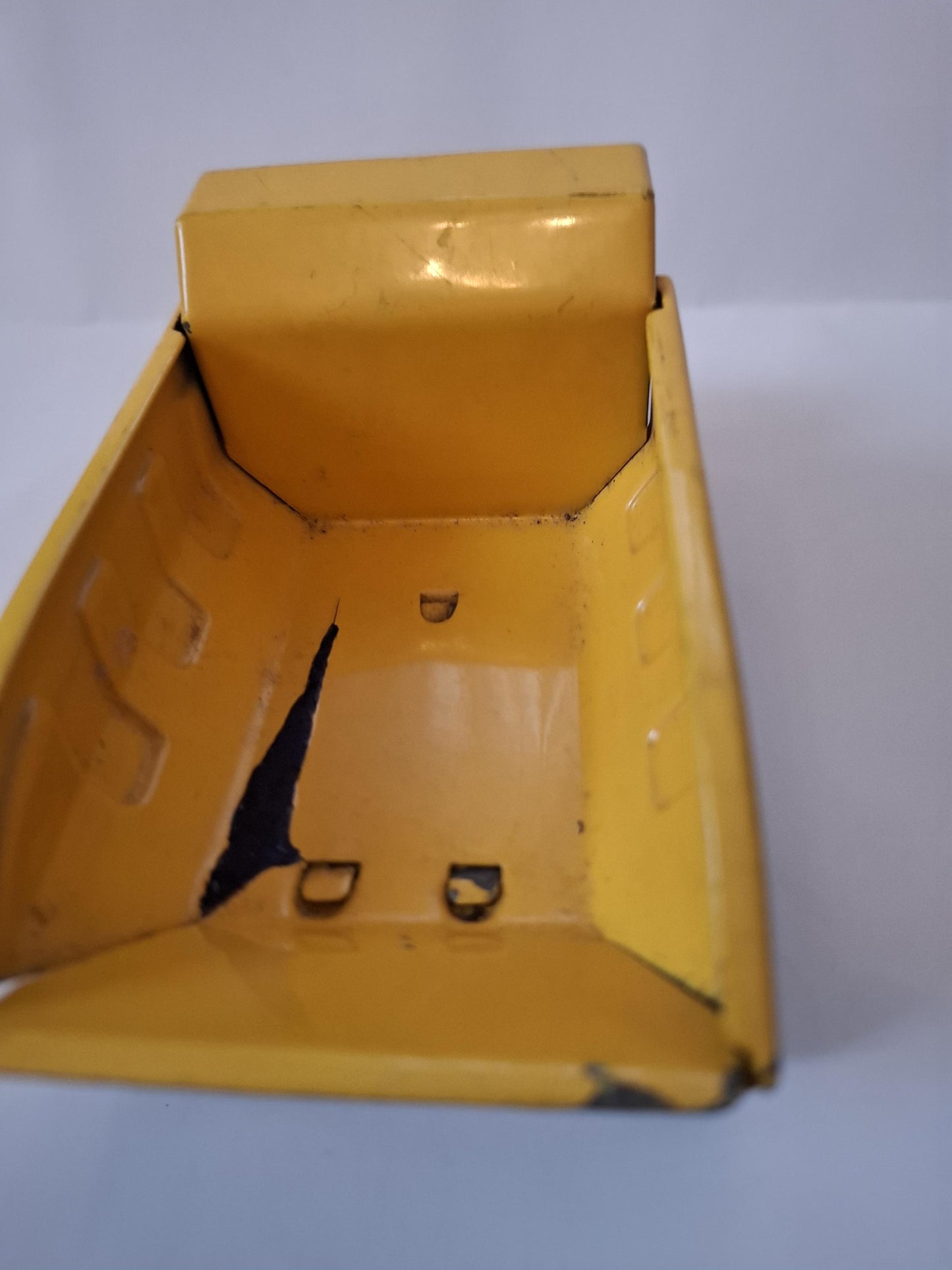 Vintage Small Dump Truck 6" -Clover Toys Pressed Steel Tipping Truck, Made in Korea - Yellow Red