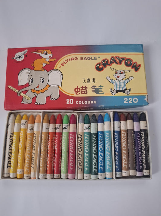 Vintage ''FLYING EAGLE'' Color Crayons 20pcs per set #220 -little usege