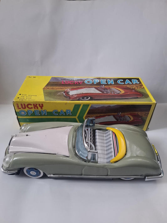 Tin Toy Car Convertible China MF 787 Original Packaging Box Never Used Tinplate Friction Car