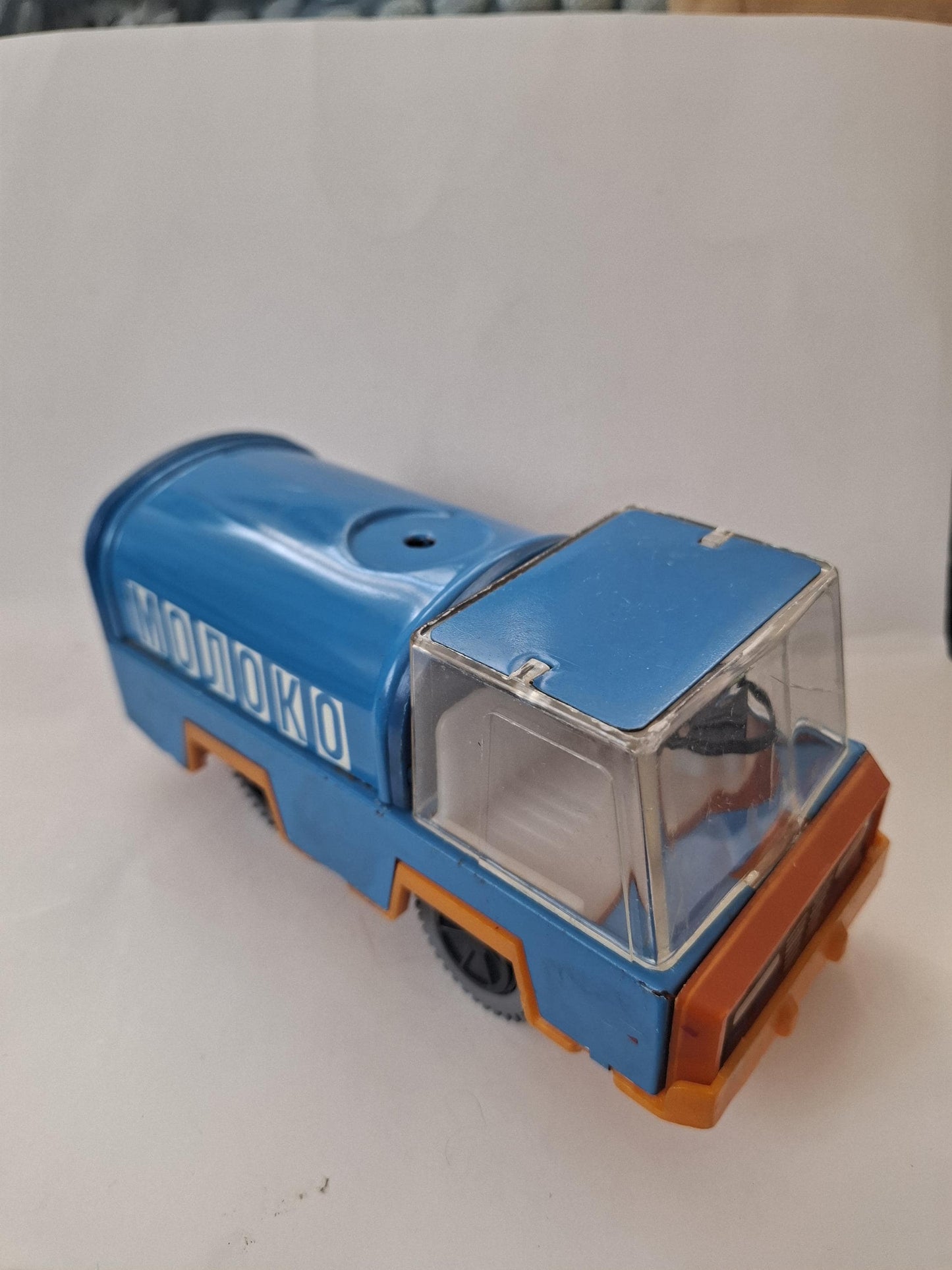 Vintage USSR Tin Toy Milk Truck Blue “MOLOKO Soviet Milkman Truck Collectible Soviet Toy
