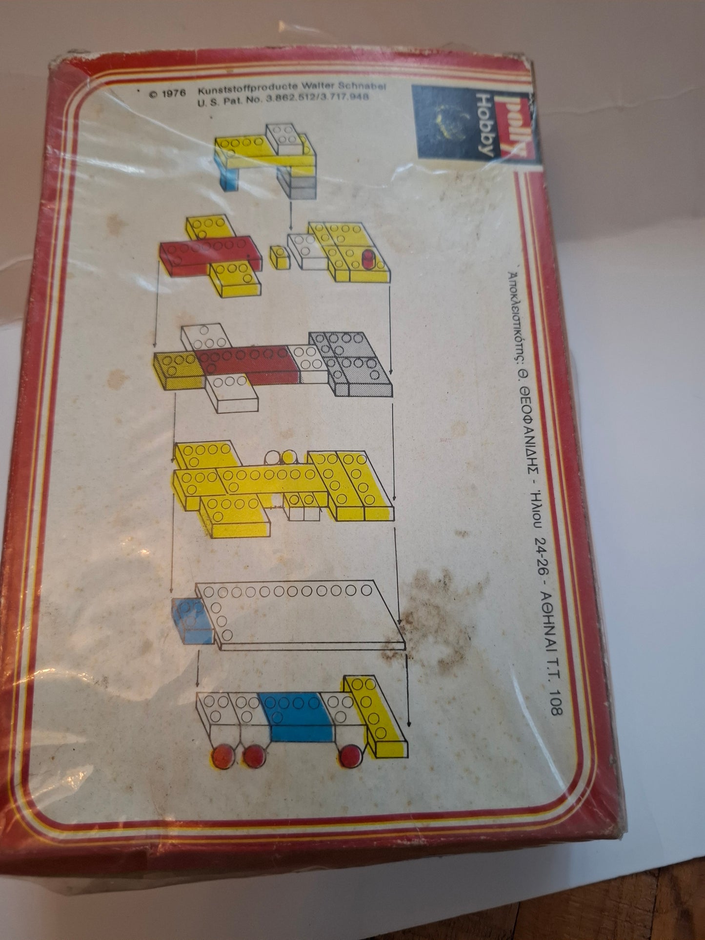 Vintage Polly Hobby Mini #70 Truck Kit – 1970s LEGO-Style, Original Box (Damaged/Torn Foil)