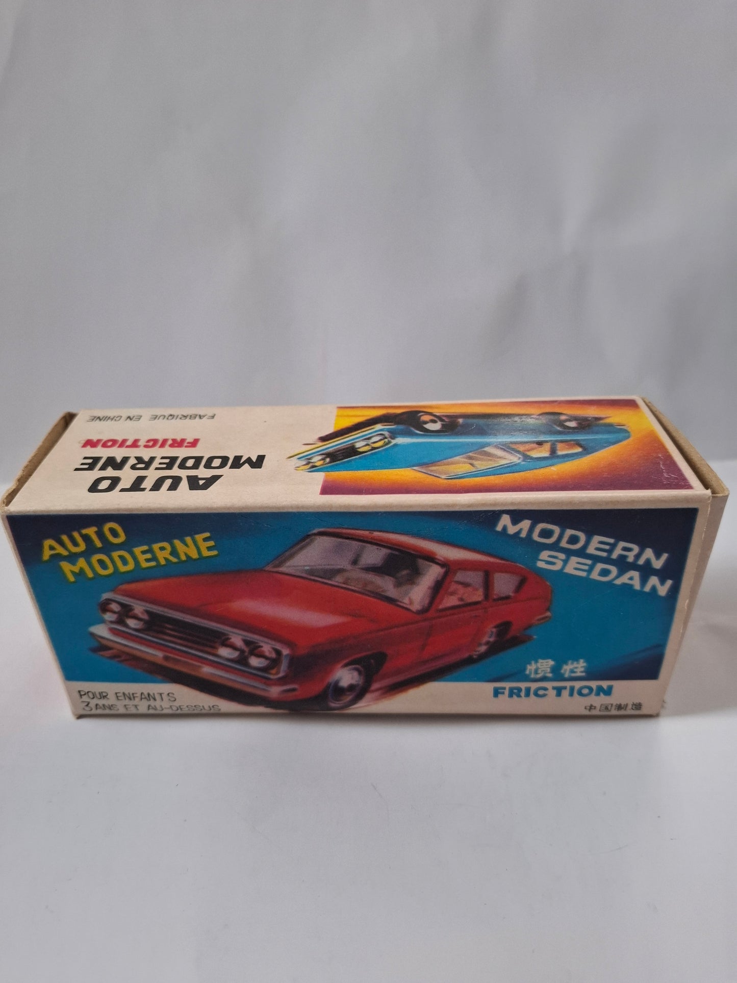 Vintage Red Sedan Tin Toy Rare China Car Friction Motor Tin Toy MF 234