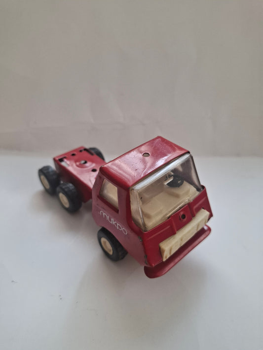 Vintage 1980's Tiny Tonka Toy Red Pressed Steel Semi Tractor Truck - Red