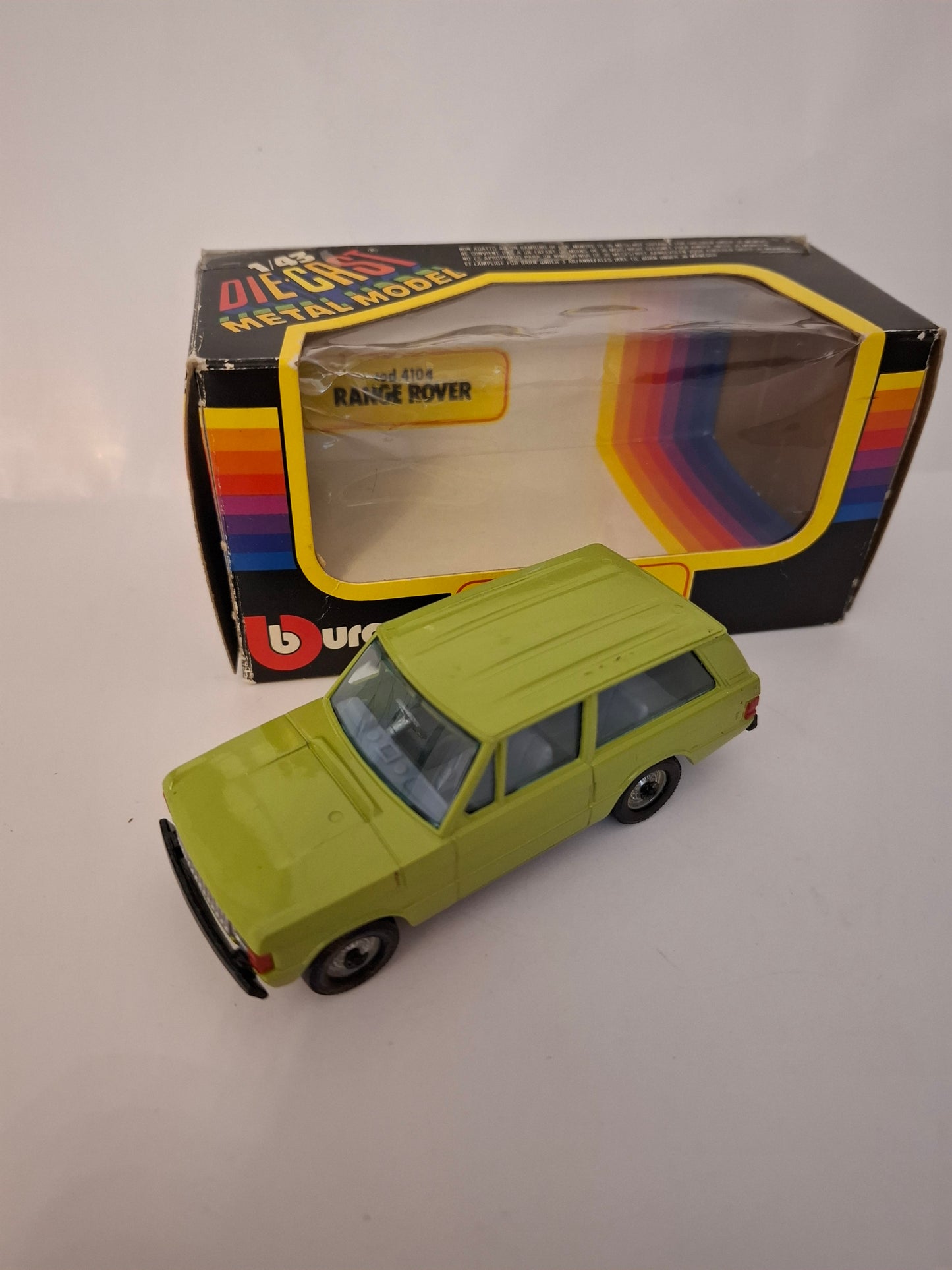 Vinrage 1983 Burago 1/43 Range Rover Diecast Toy Vehicle Green - Cod. 4101 - Rare - Boxed