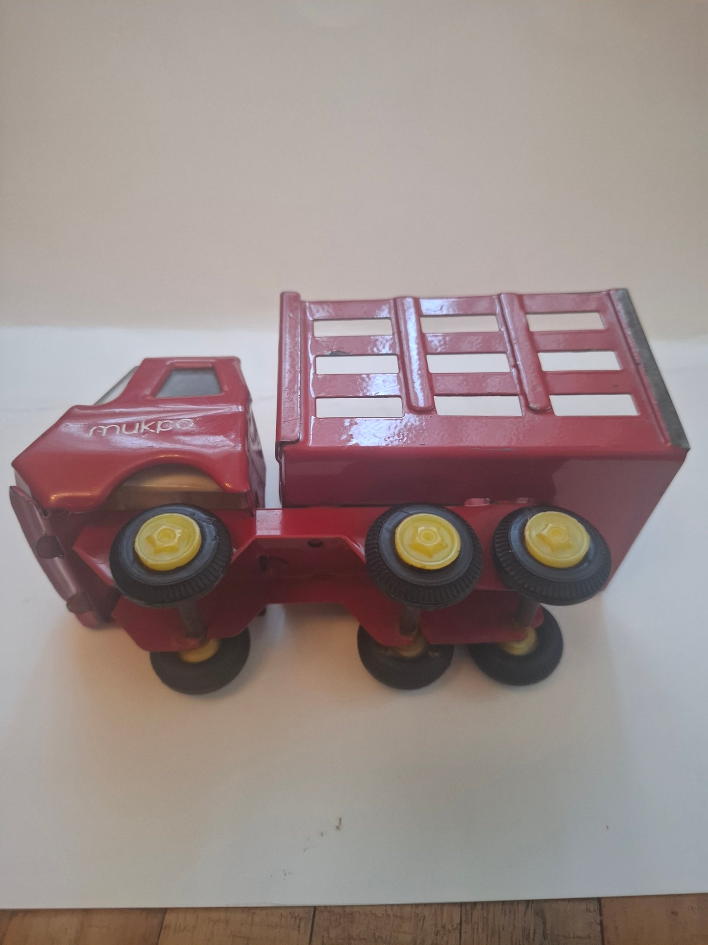 Collectible Vintage Tin Toy: Bulgarian Tiny Tonka Cattle Truck from 90s - Green (Copy)