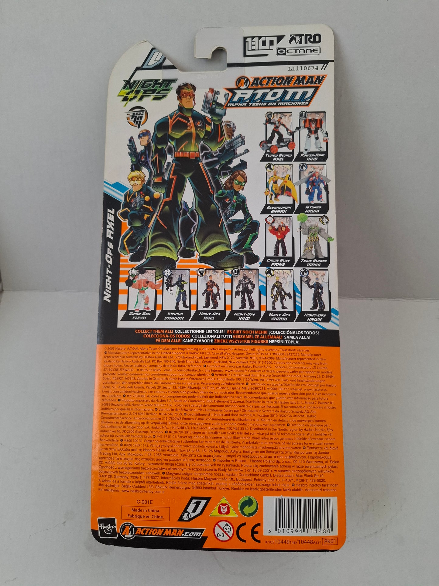 HASBRO 2005 Action Man ATOM A.T.O.M. 5'' Action Figure – Night Ops Axel – Sealed