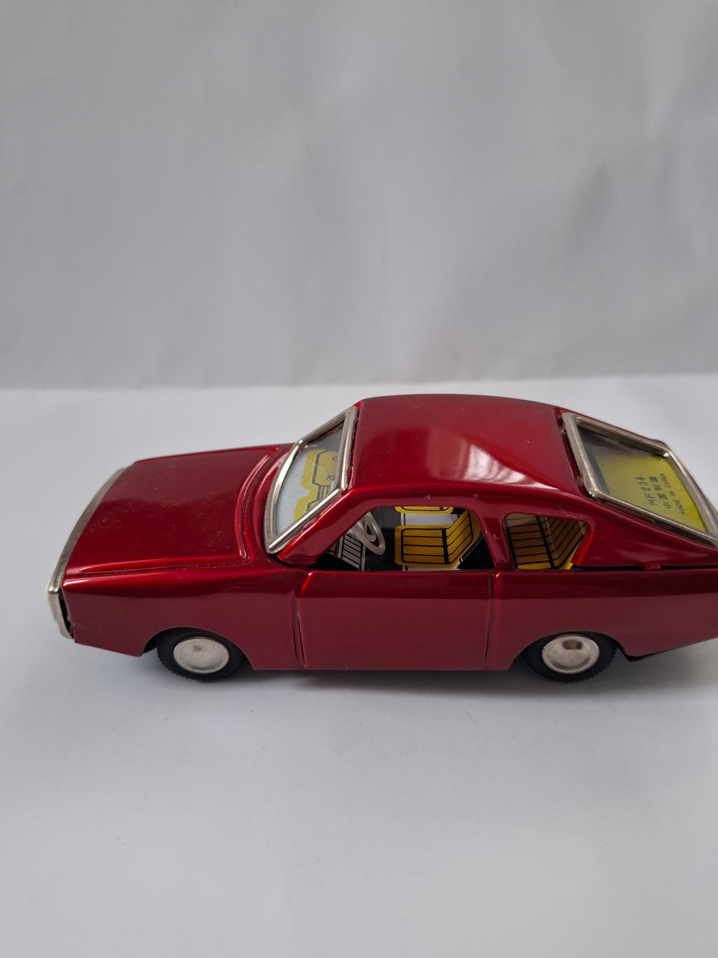 Vintage Red Sedan Tin Toy Rare China Car Friction Motor Tin Toy MF 234