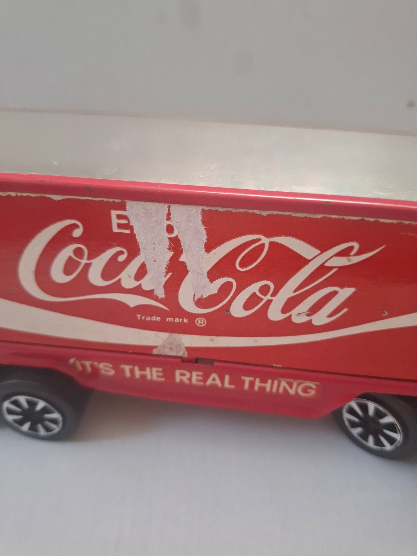 Vintage Coca-Cola Pressed Steel Truck – Clover Toys Korea – Red Collectible 1980s