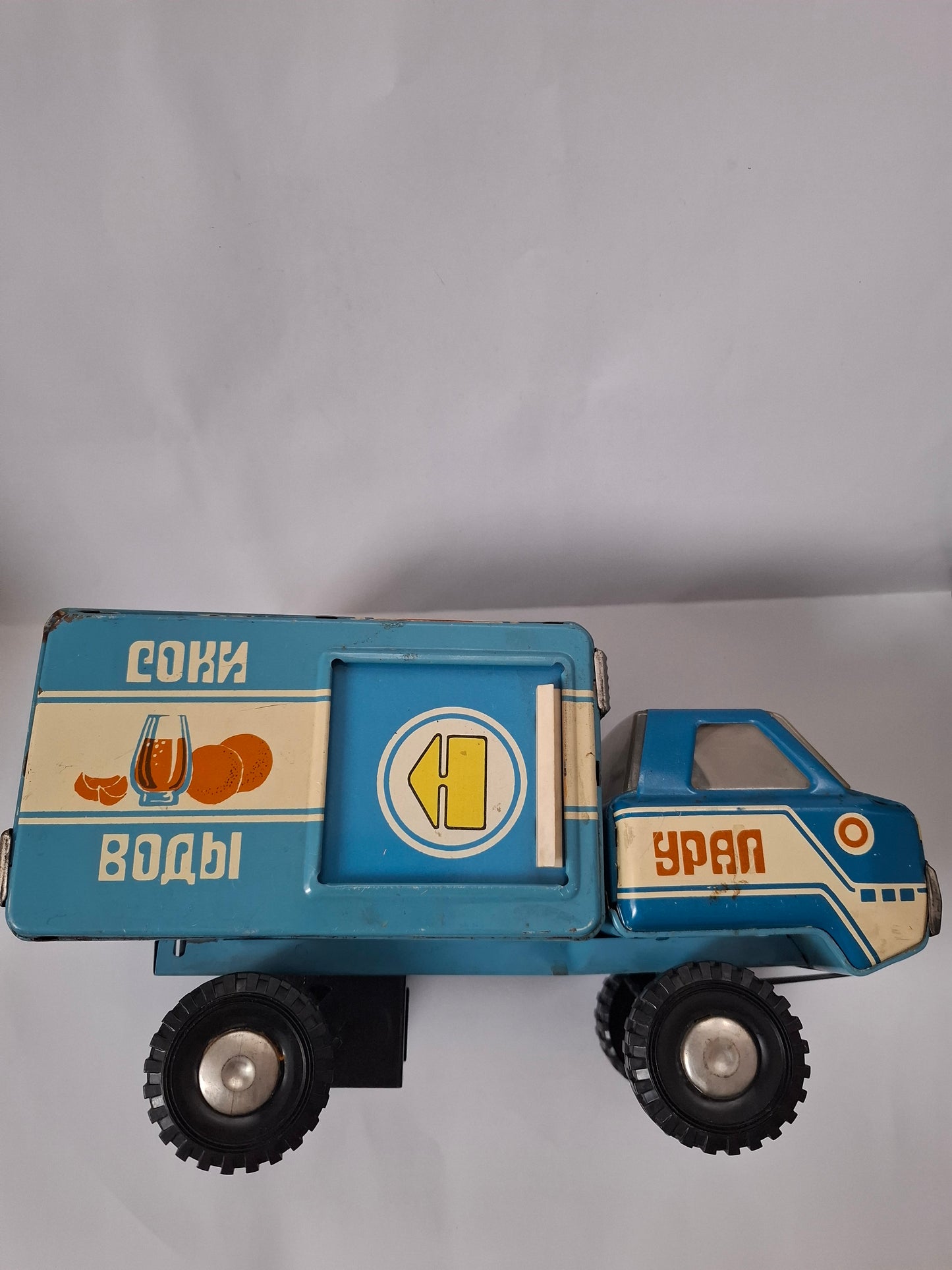 Vintage Soviet Tin Truck USSR big box delivery truck Ural tin toy truck vehicle old antique