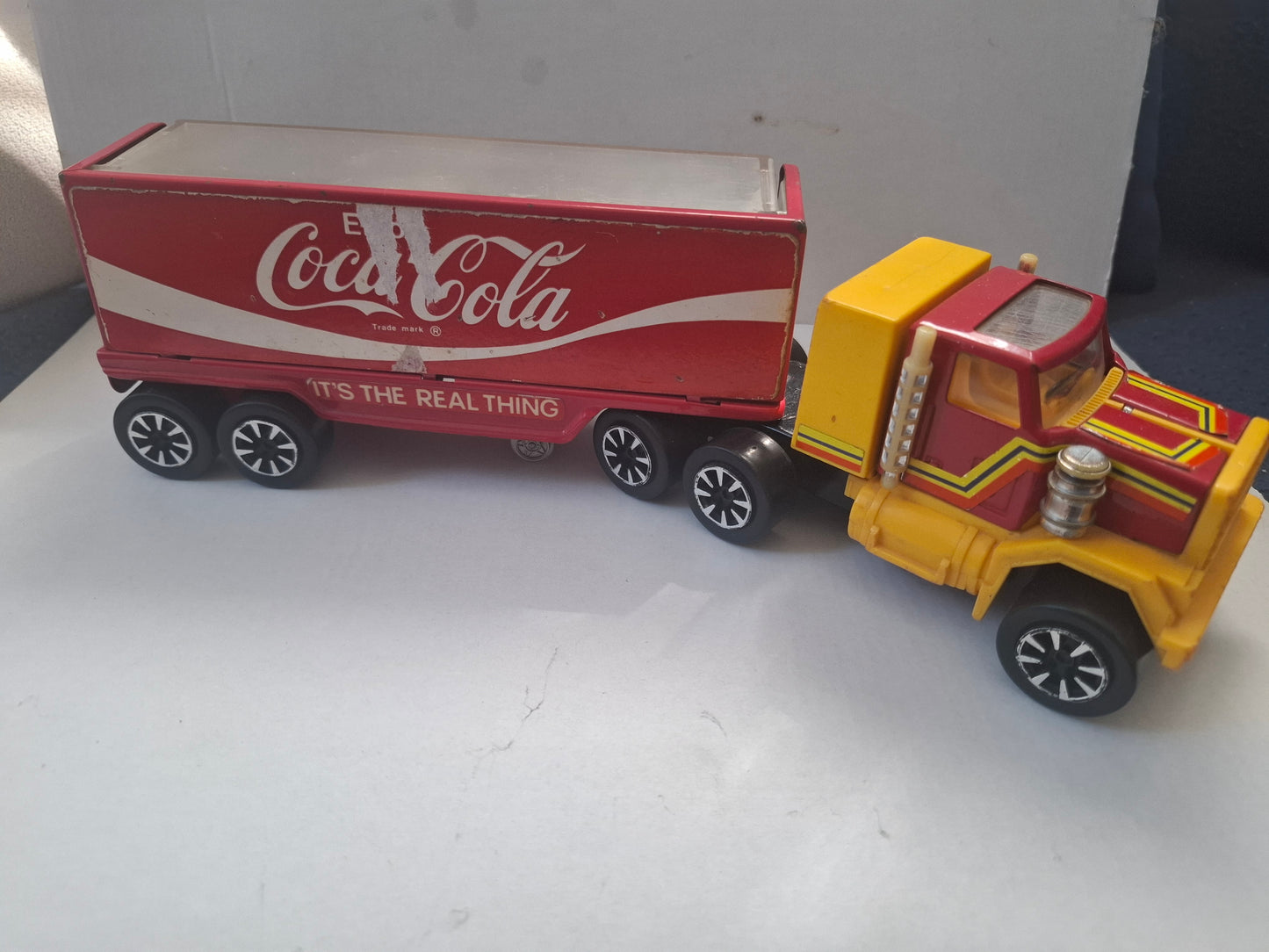 Vintage Coca-Cola Pressed Steel Truck – Clover Toys Korea – Red Collectible 1980s