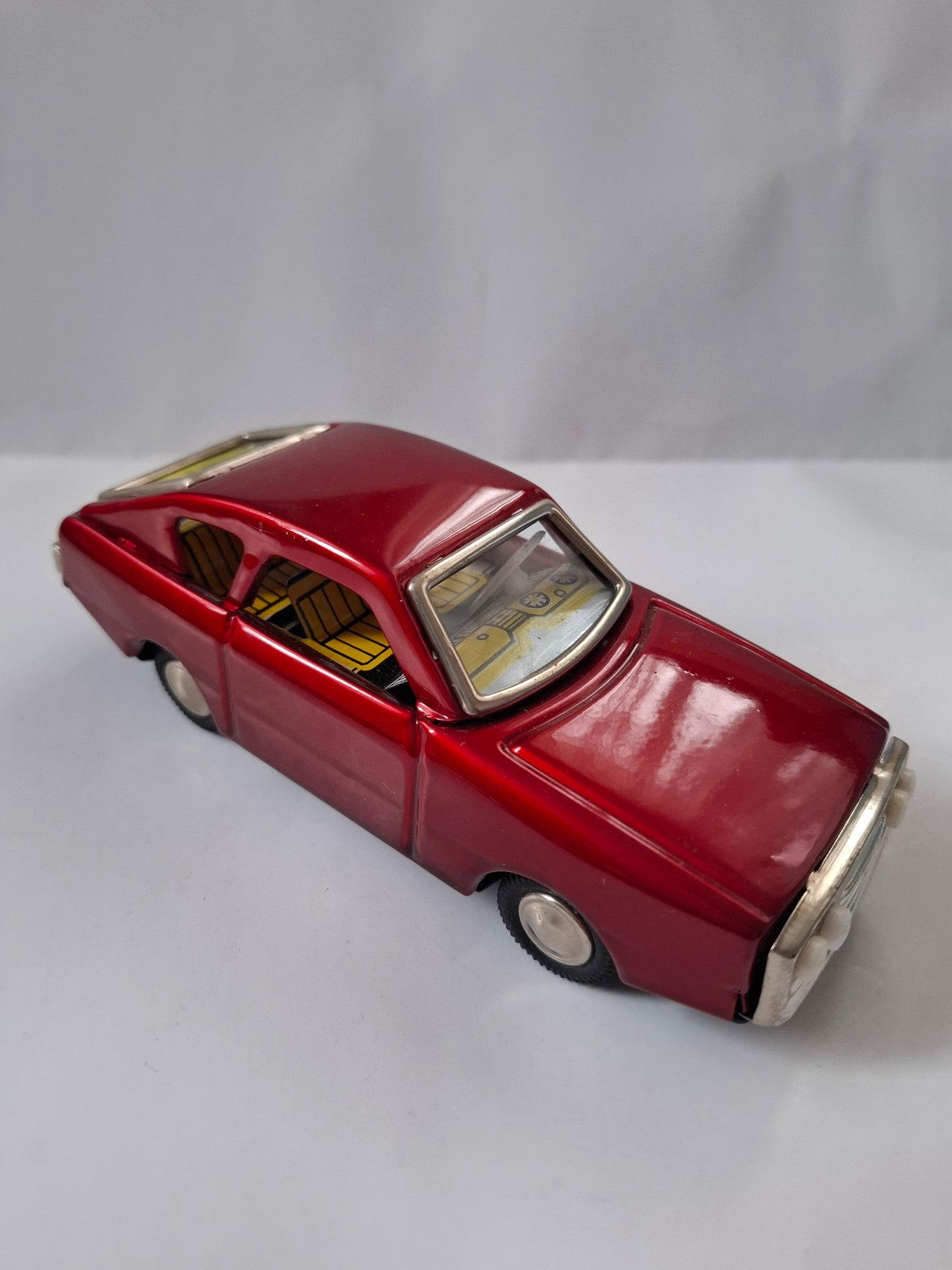 Vintage Red Sedan Tin Toy Rare China Car Friction Motor Tin Toy MF 234