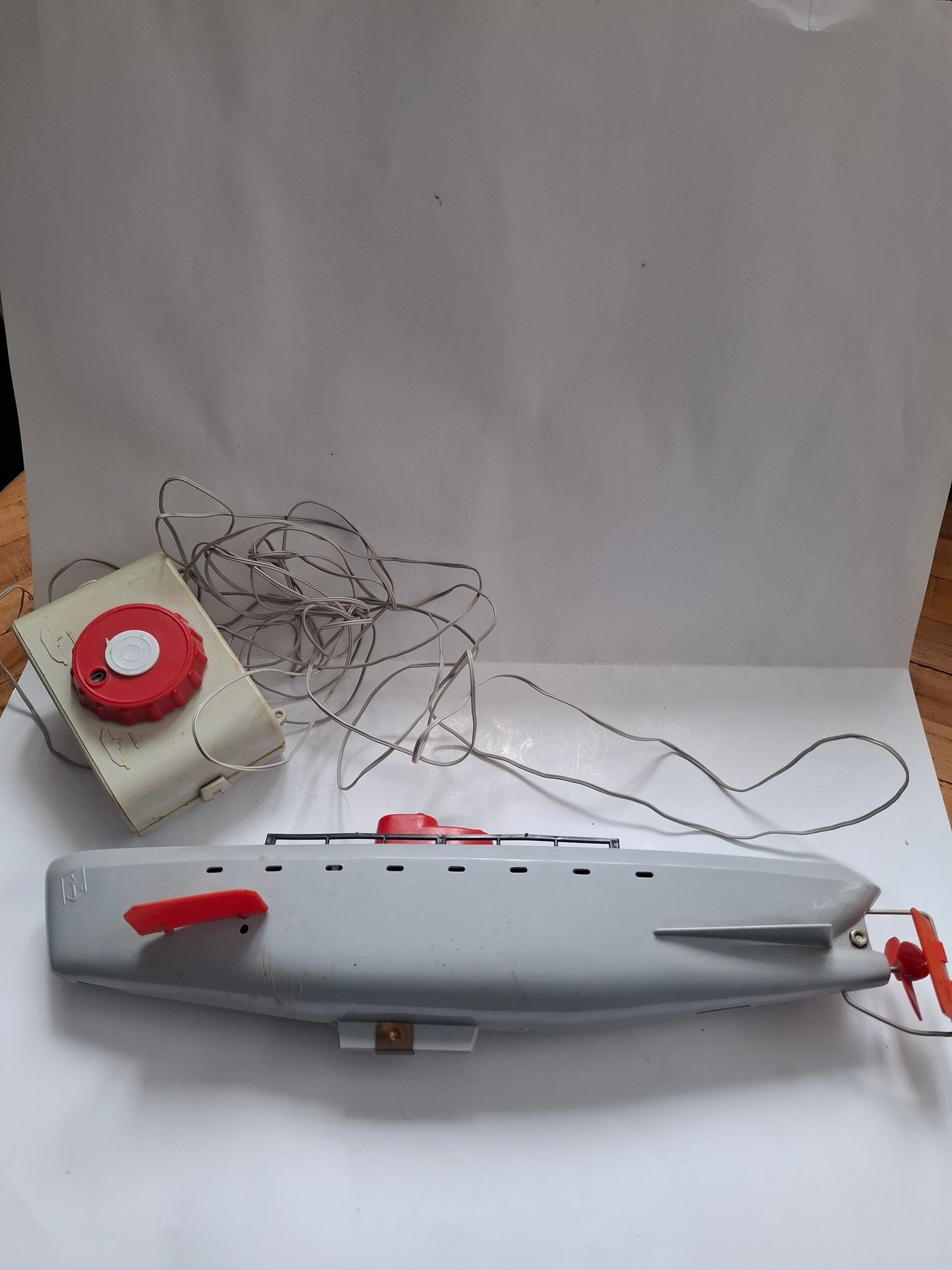 Vintage Toy Submarine Dolphin Anker DDR Germany Battery operated Remote Control