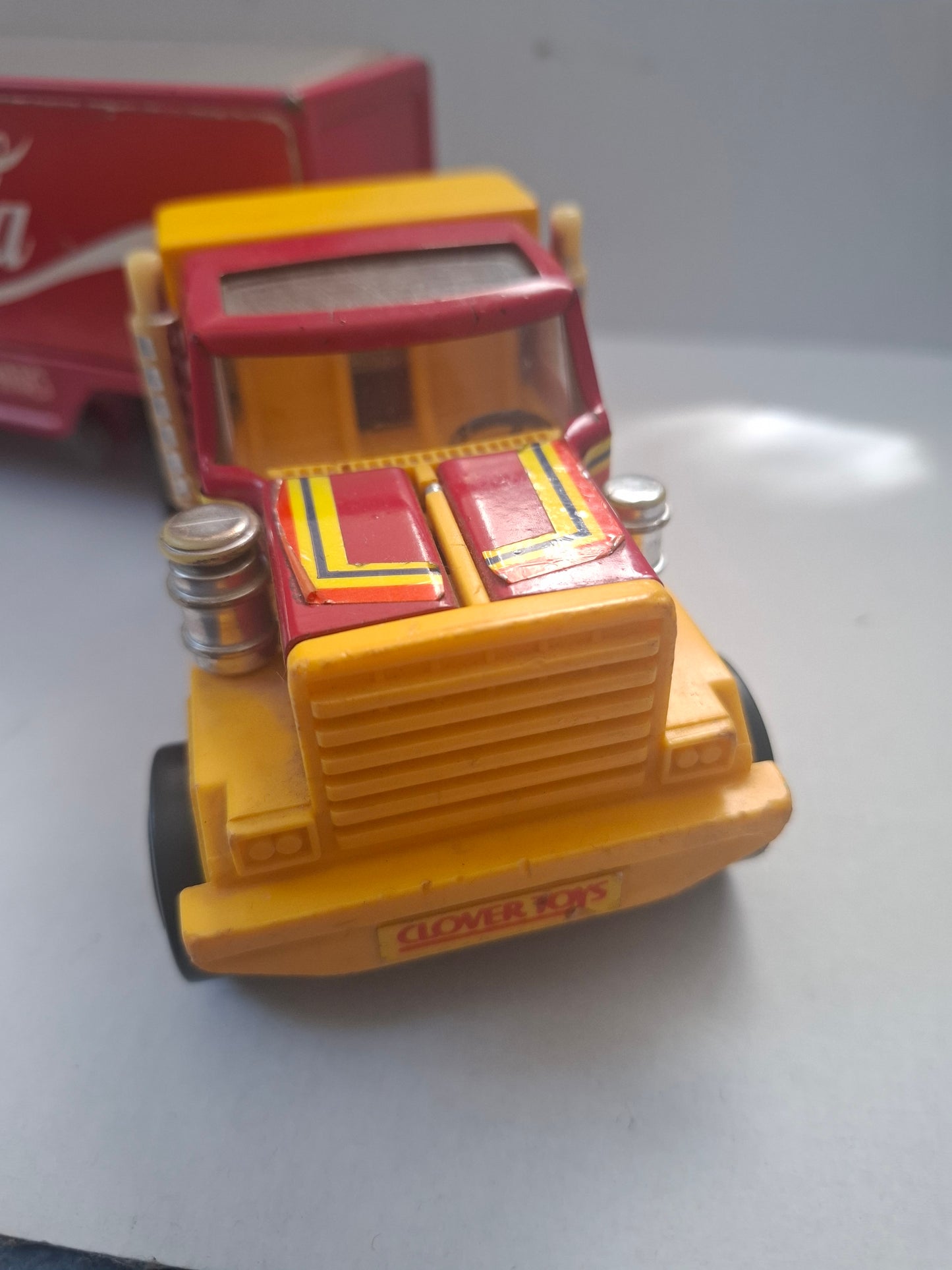 Vintage Coca-Cola Pressed Steel Truck – Clover Toys Korea – Red Collectible 1980s