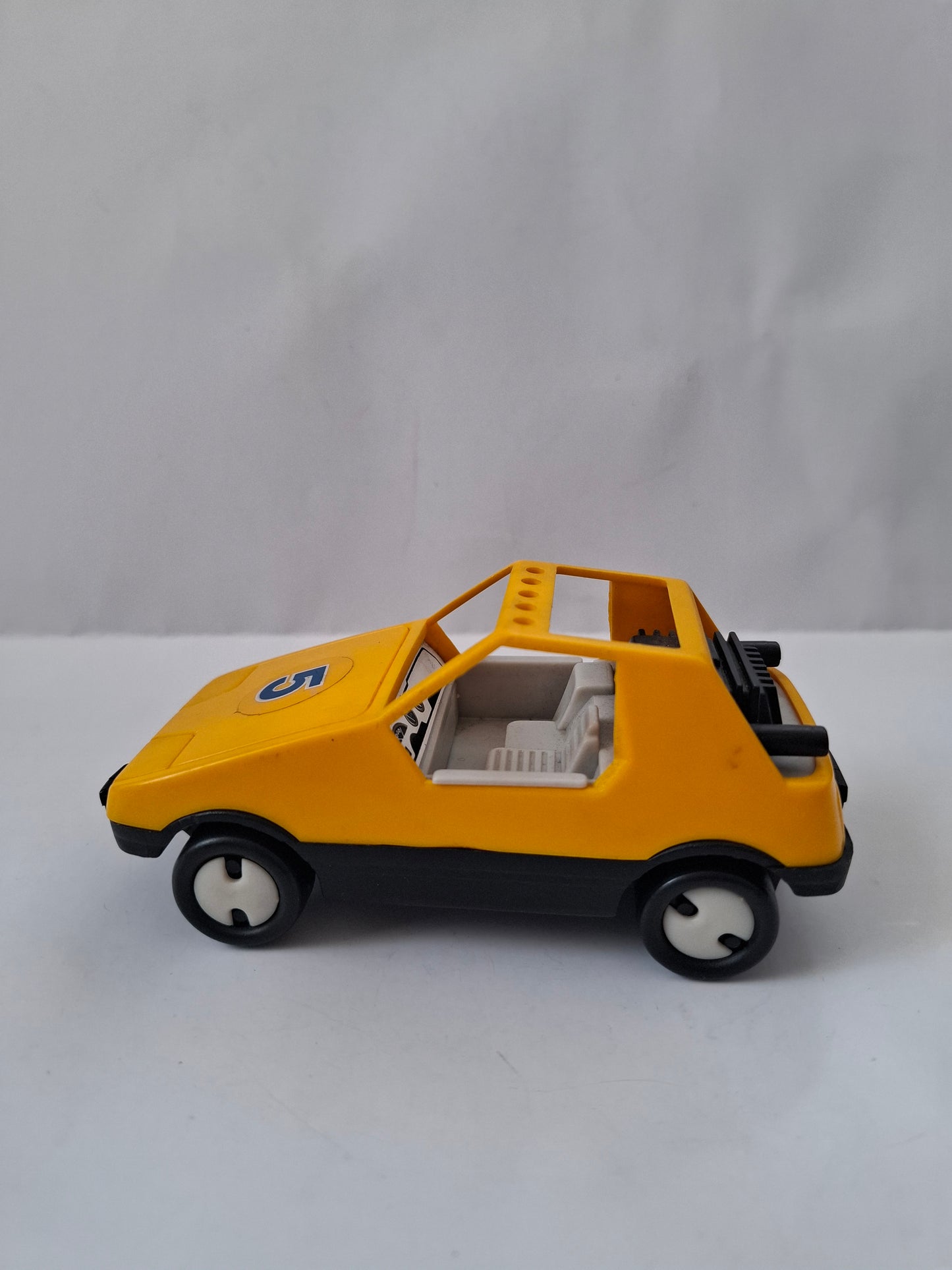 Vintage Bulgarian Plastic Yellow Car #5 Buggy Toy USSR