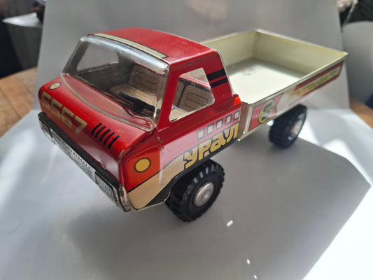 Vintage Soviet Tin Truck USSR big dump two-axle truck Ural-5567 "Sovtransavto" tin toy truck vehicle red old antique