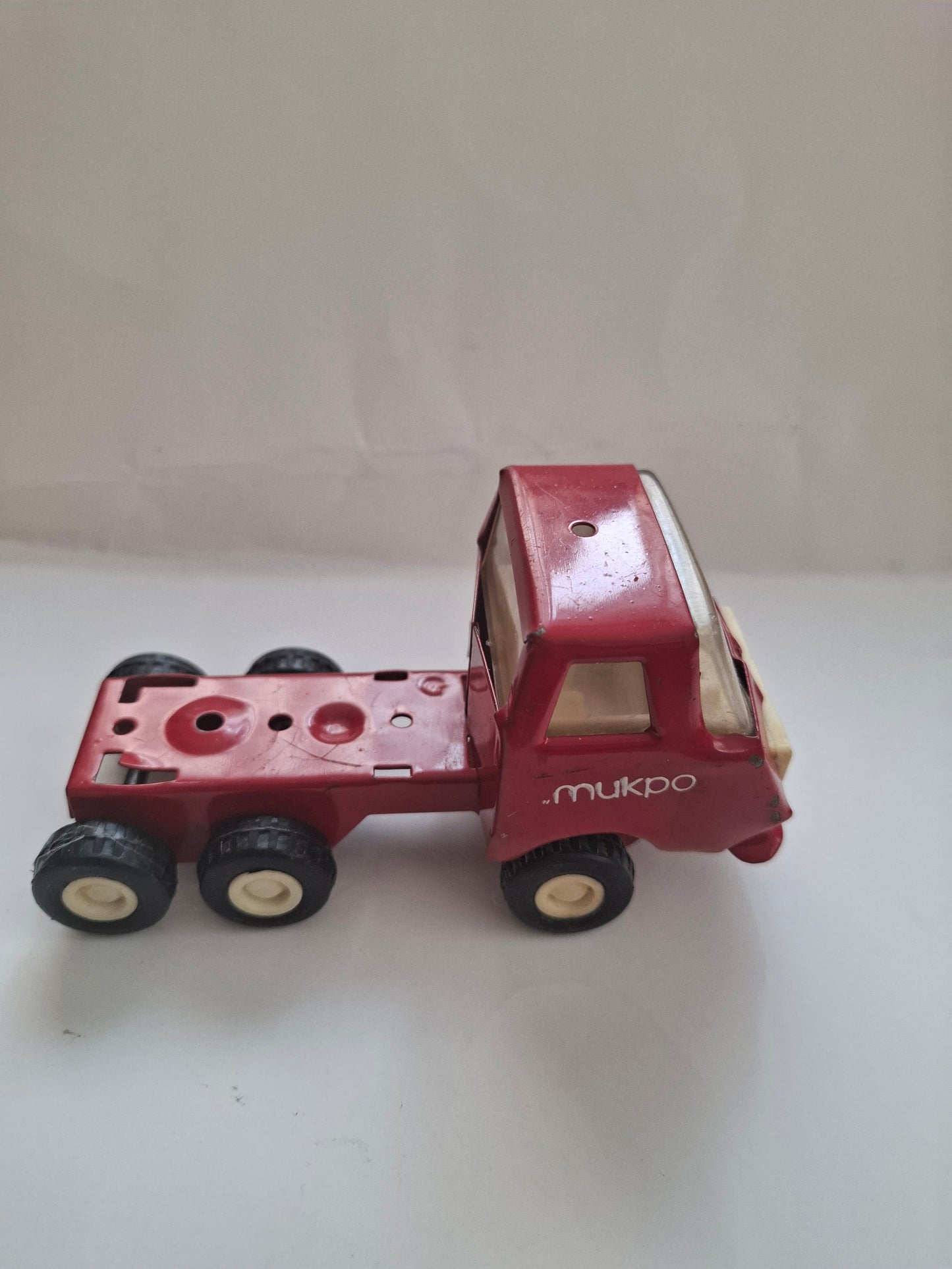 Vintage 1980's Tiny Tonka Toy Red Pressed Steel Semi Tractor Truck - Red