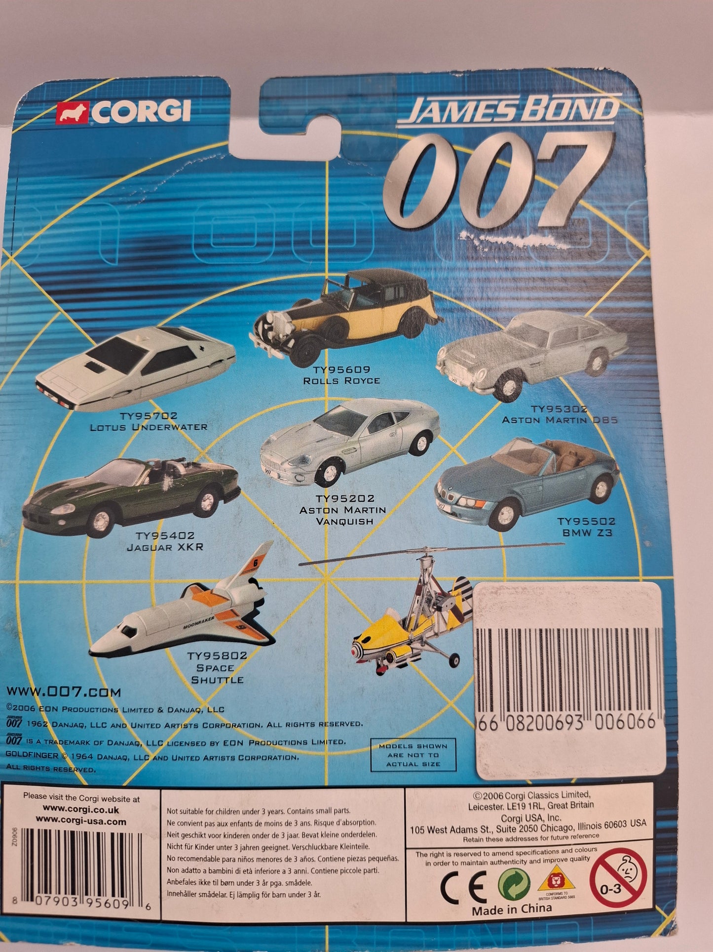 Corgi Diecast car - James Bond 007 Rolls Royce (Goldfinger) - Black/Yellow TY95609