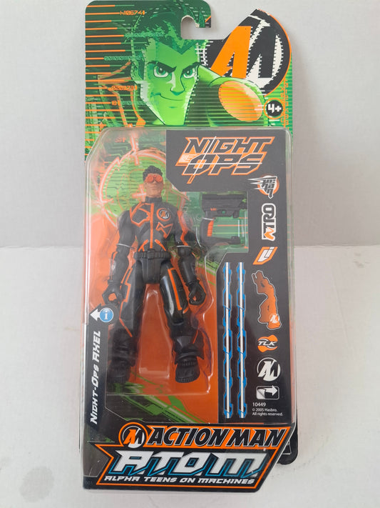 HASBRO 2005 Action Man ATOM A.T.O.M. 5'' Action Figure – Night Ops Axel – Sealed
