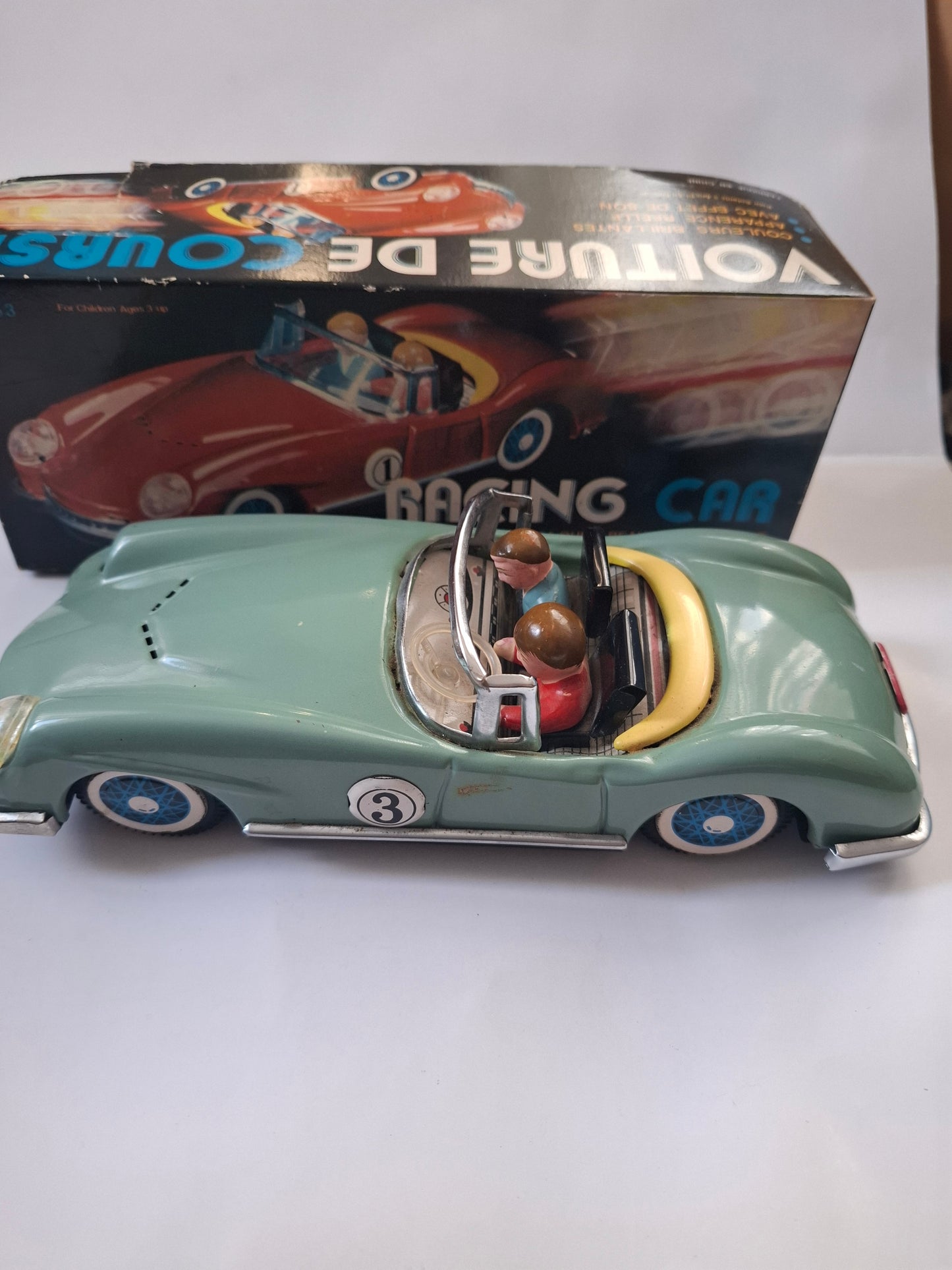 Vintage Racing Car Friction Tin Toy Voiture De Course MF 763 - 1:18 scale- Made In China