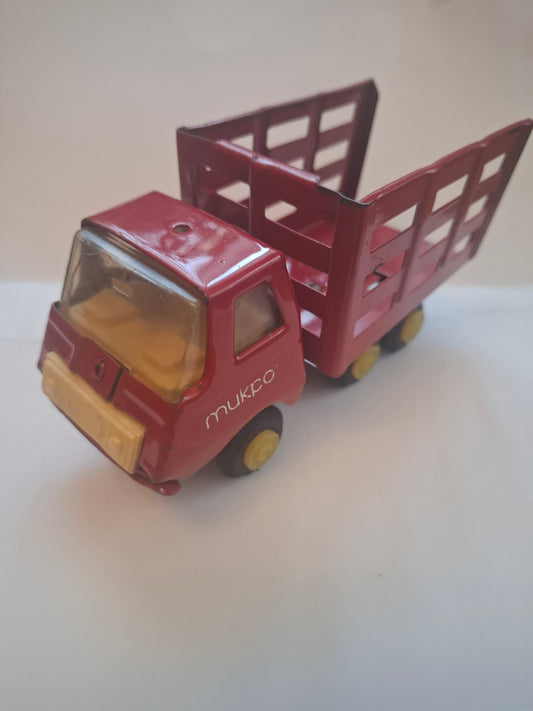 Collectible Vintage Tin Toy: Bulgarian Tiny Tonka Cattle Truck from 90s - Green (Copy)
