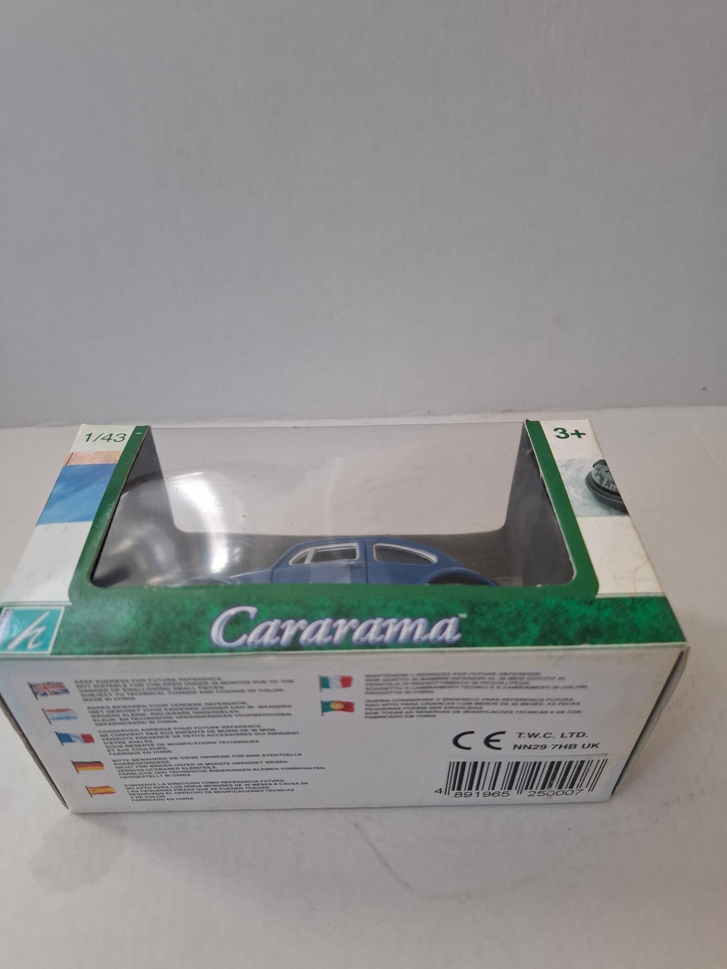 Cararama Volkswagen Beetle 1:43 – Blue – Mint Condition, Boxed