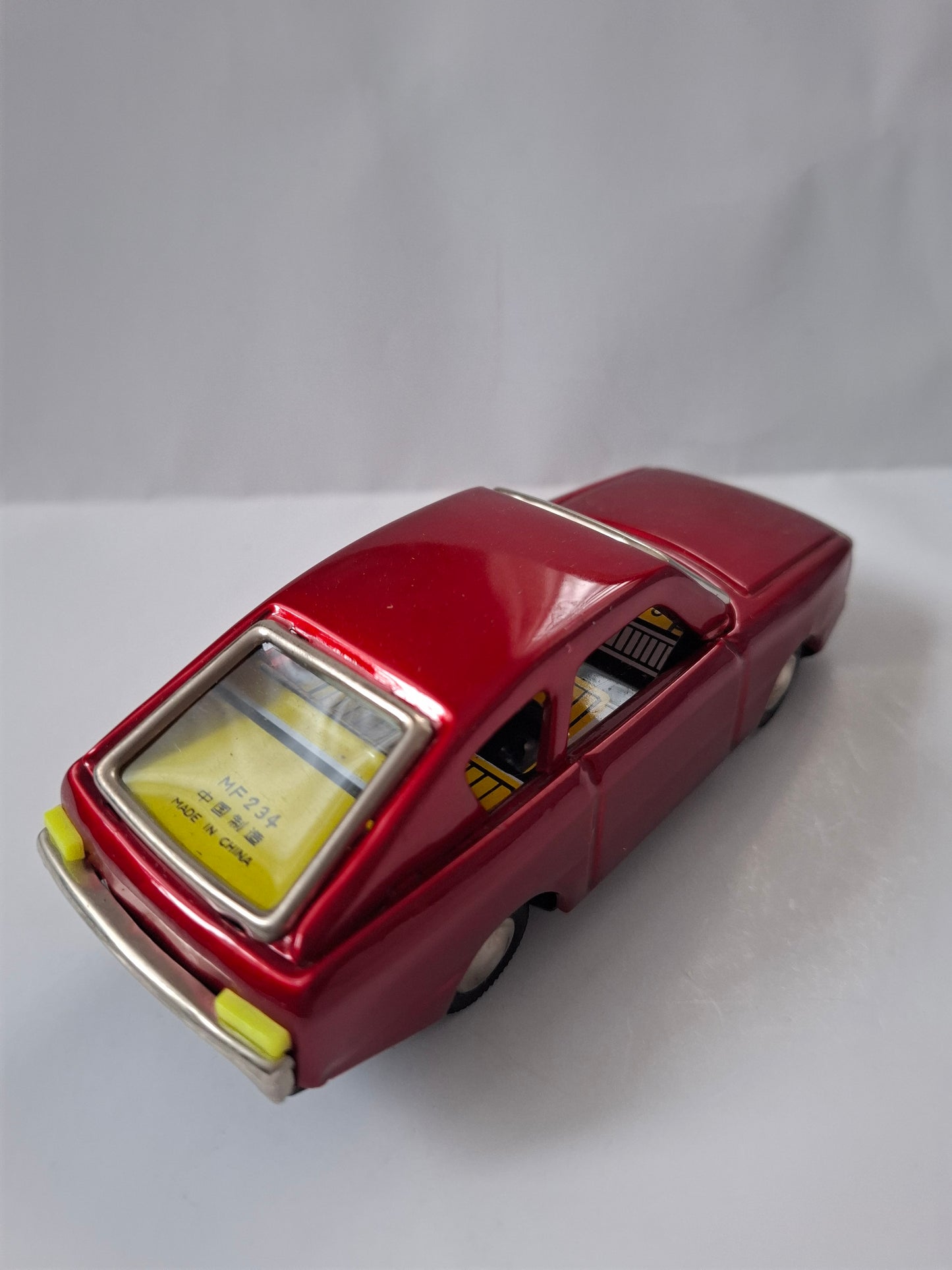 Vintage Red Sedan Tin Toy Rare China Car Friction Motor Tin Toy MF 234