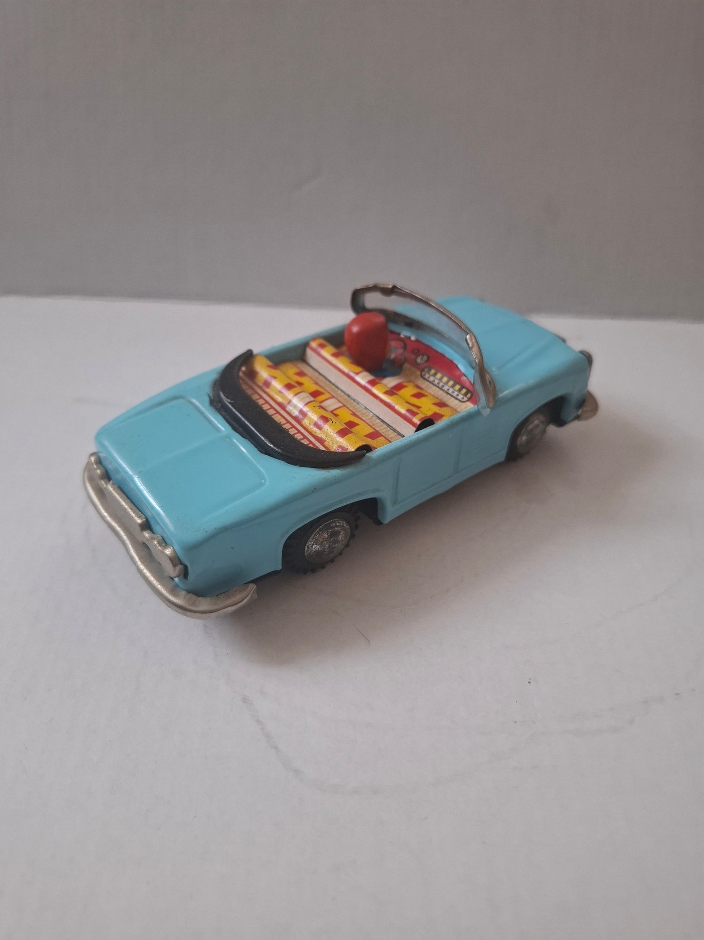 Vintage MF-926 Tin Convertible – Sky Blue Chinese Friction Toy – Good Condition, No Box
