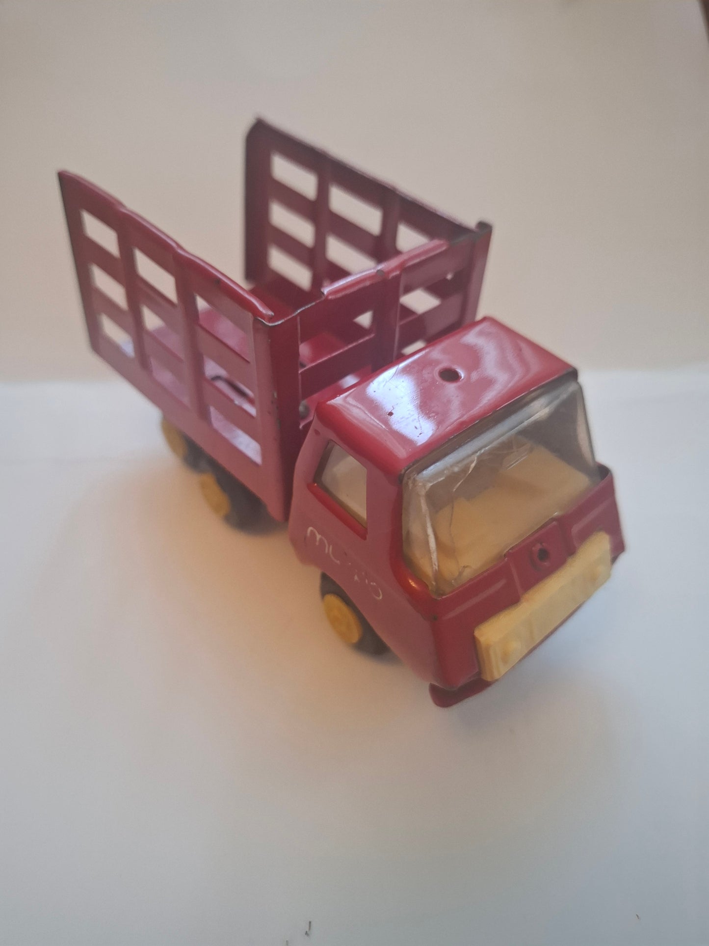 Collectible Vintage Tin Toy: Bulgarian Tiny Tonka Cattle Truck from 90s - Green (Copy)