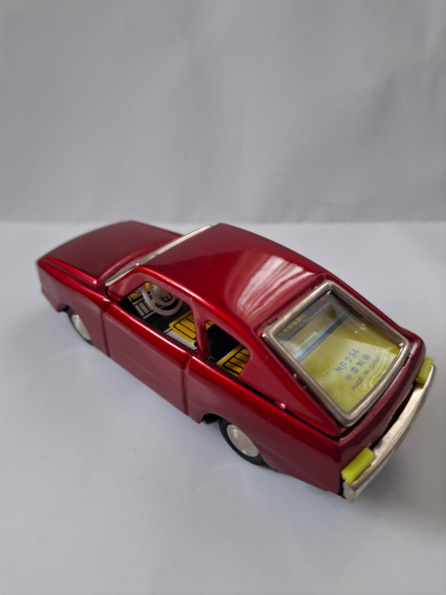 Vintage Red Sedan Tin Toy Rare China Car Friction Motor Tin Toy MF 234