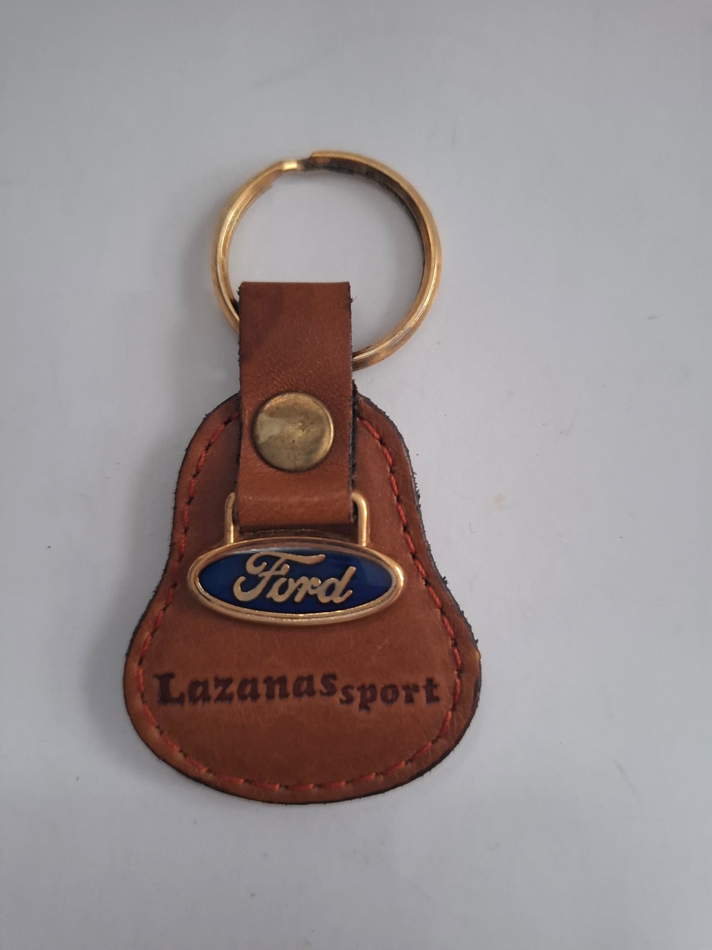 Vintage Ford Leather Keychain – Lazanas Sport, Greece (1970s-1980s)