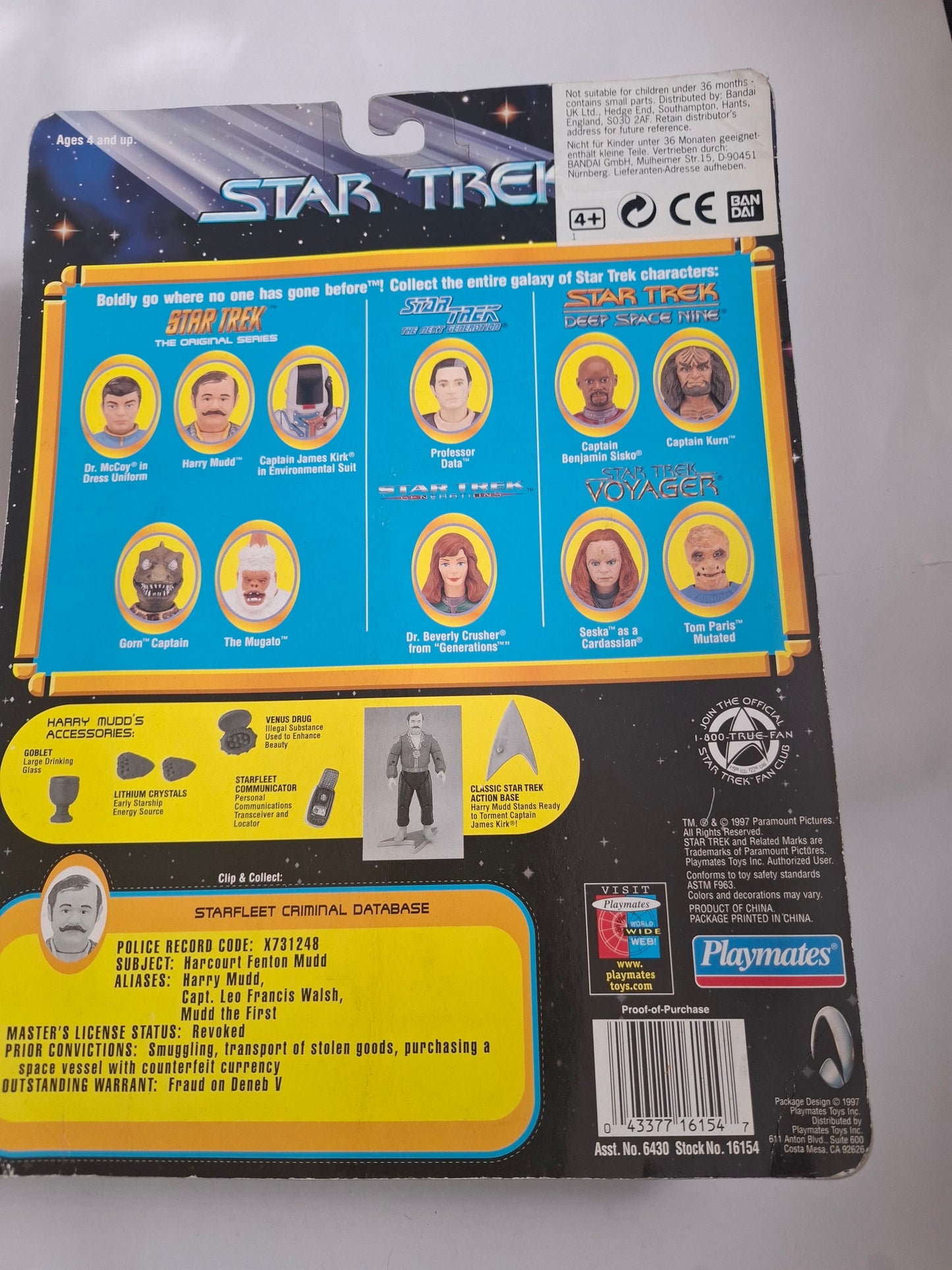 Star Trek Playmates Mixed Wave 7 TOS Harry Mudd 1997