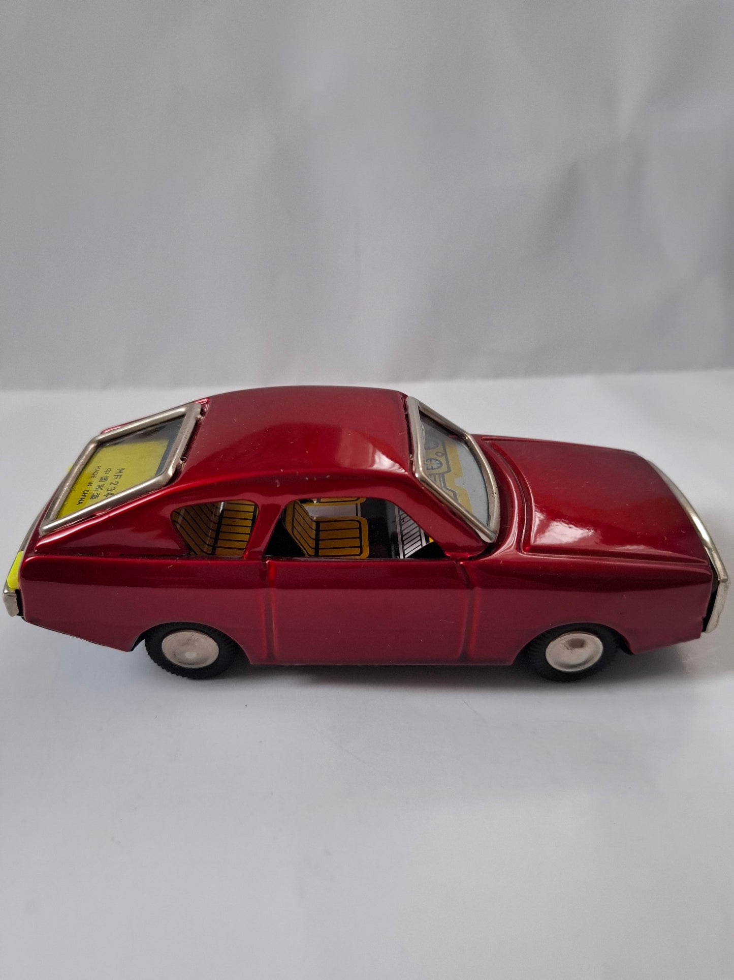Vintage Red Sedan Tin Toy Rare China Car Friction Motor Tin Toy MF 234