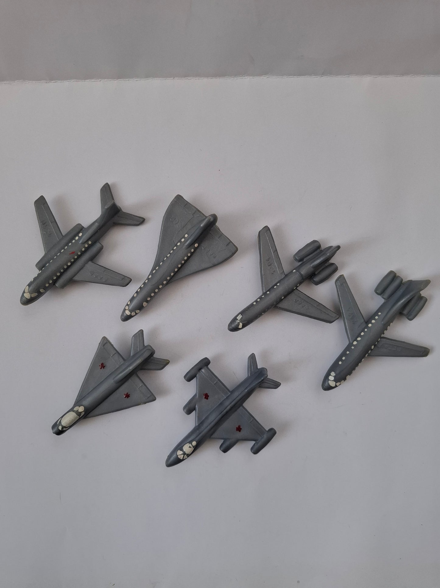 Set of 6 Vintage USSR Soviet Aircraft Models – Passenger & Military Airplanes Collection