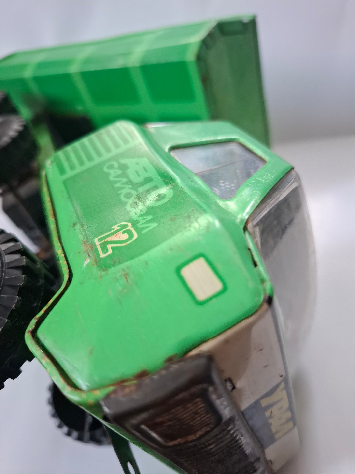 Vintage Big Children's Metal Tin Toy Green Dump truck Ural USSR Nr.12