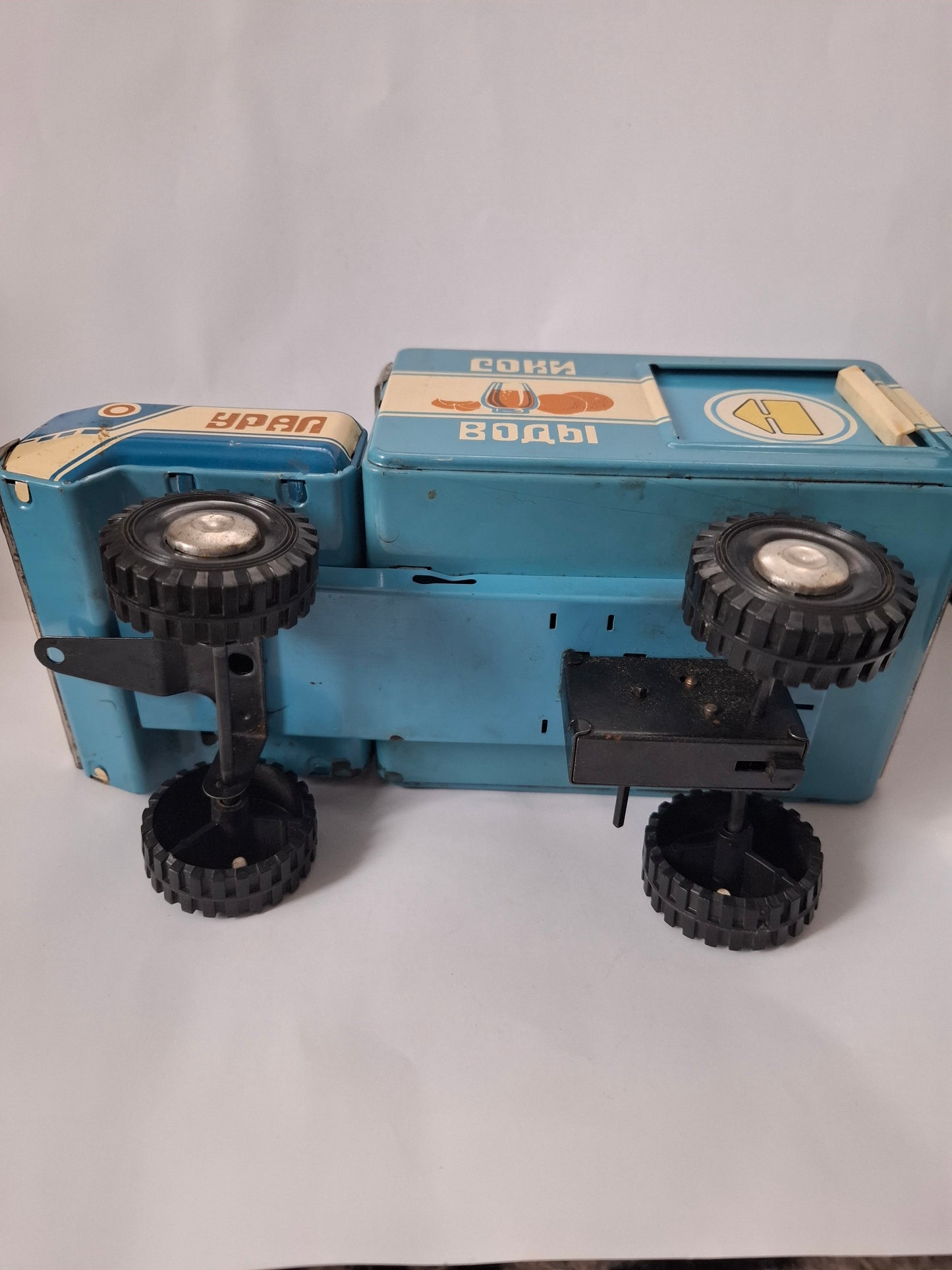 Vintage Soviet Tin Truck USSR big box delivery truck Ural tin toy truck vehicle old antique