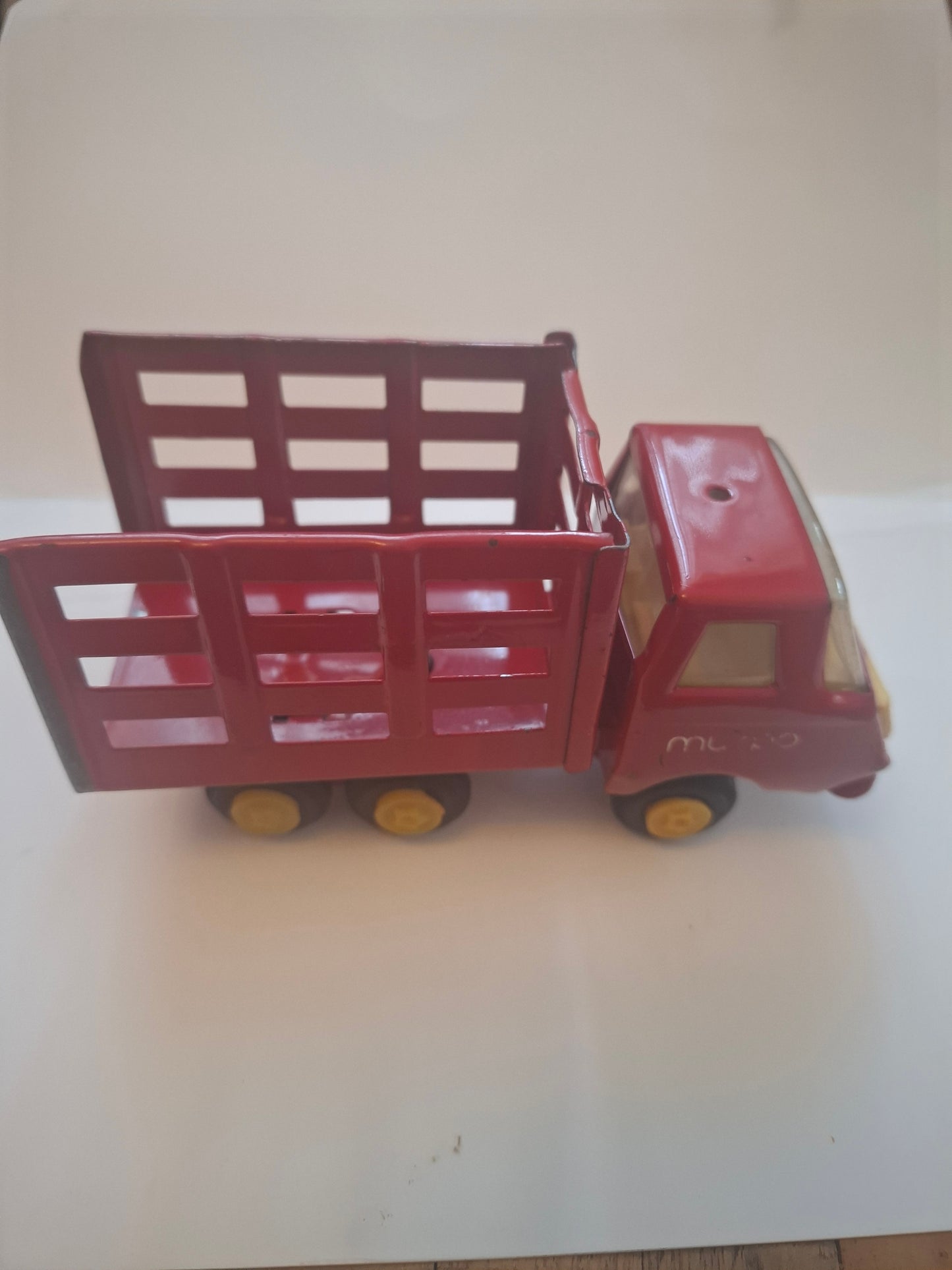 Collectible Vintage Tin Toy: Bulgarian Tiny Tonka Cattle Truck from 90s - Green (Copy)