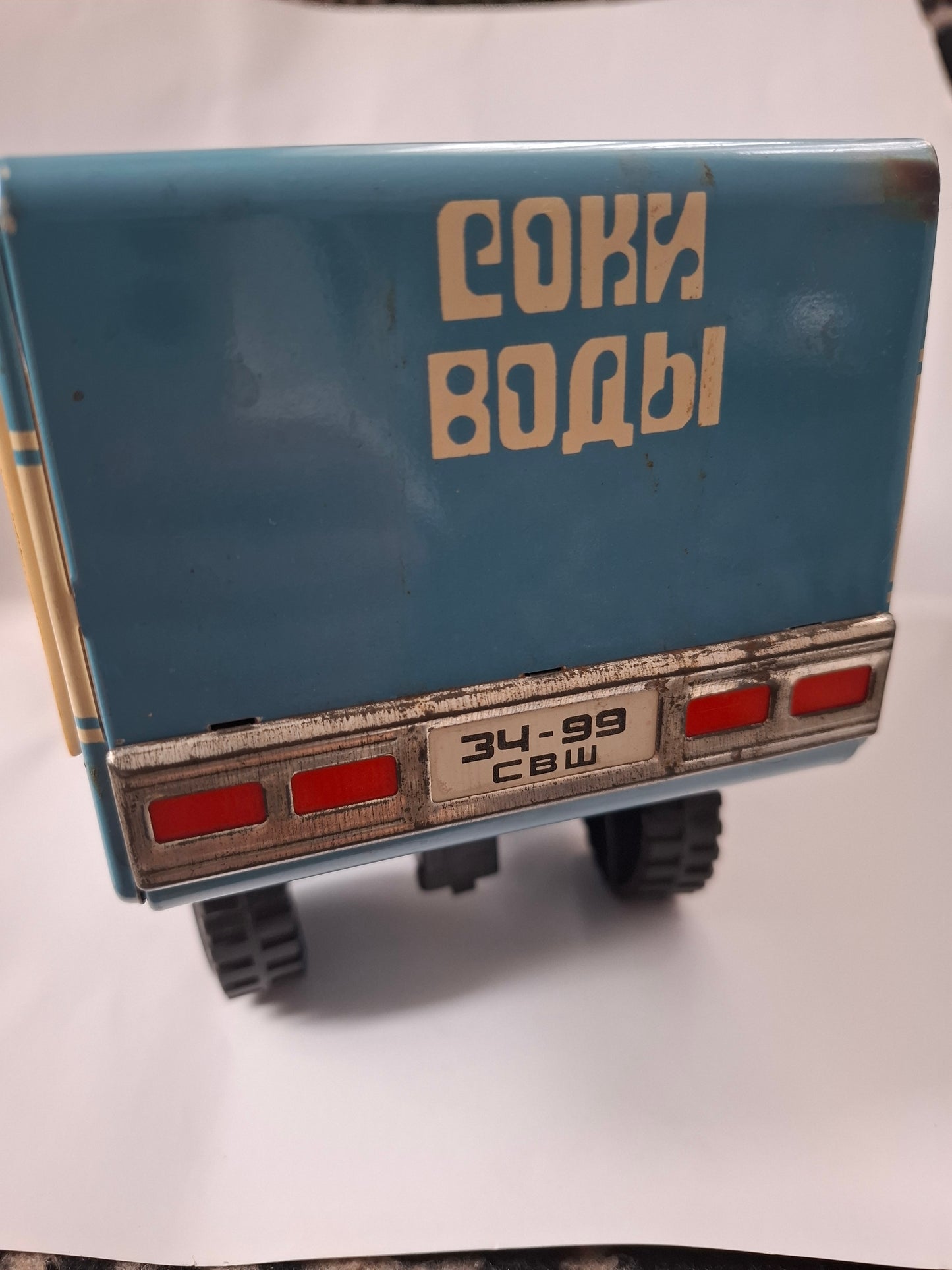 Vintage Soviet Tin Truck USSR big box delivery truck Ural tin toy truck vehicle old antique